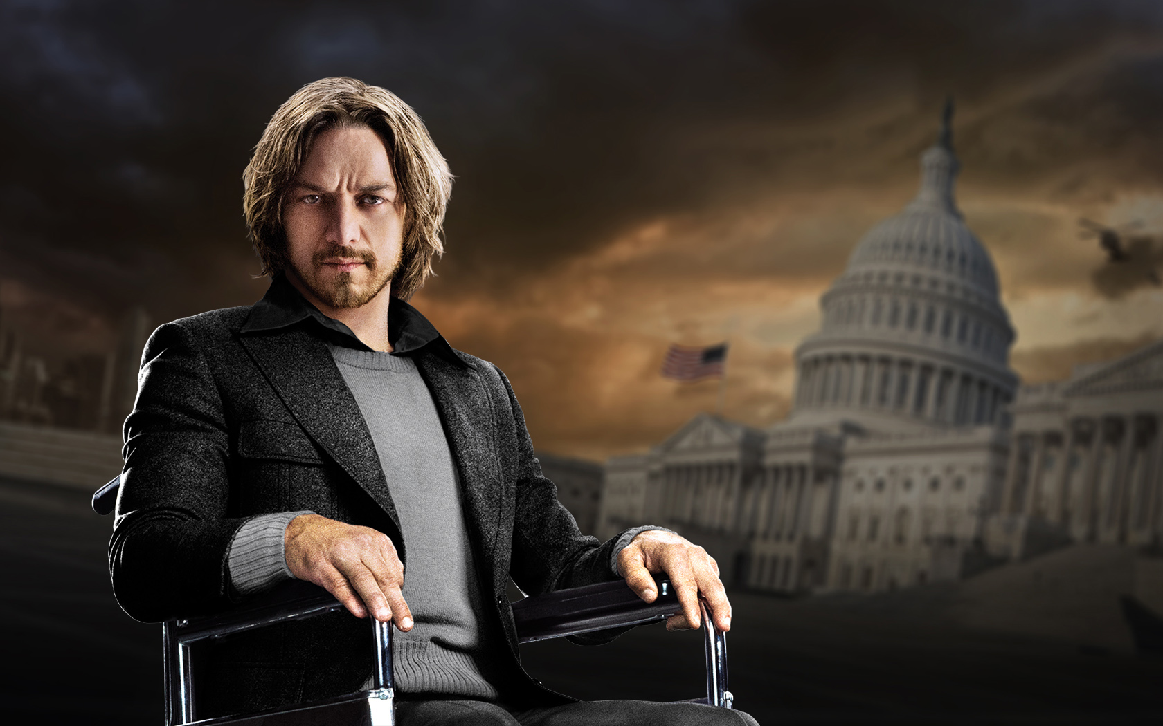 Professor X from X-Men in a wheelchair HD Wallpaper