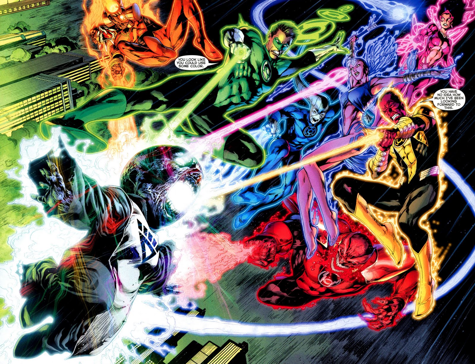 DC Comics Lantern Corps battle HD Wallpaper