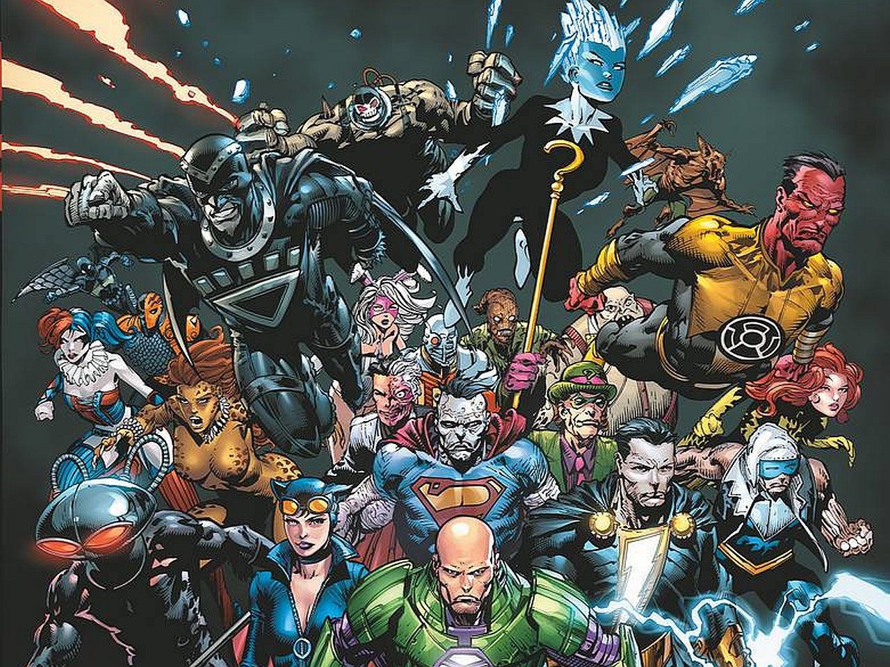 DC Comics villains group shot HD Wallpaper