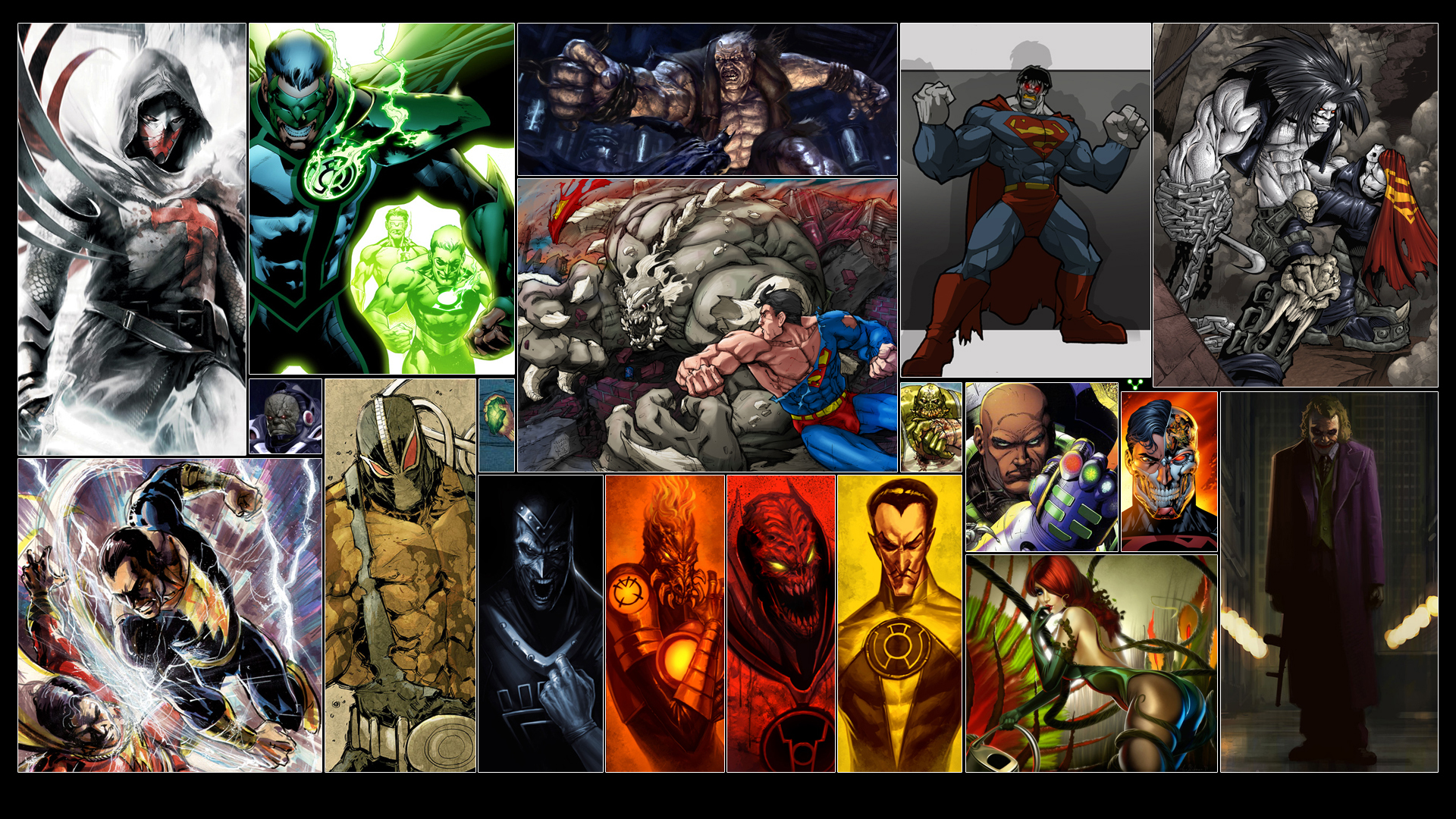 DC Comics characters collage HD Wallpaper