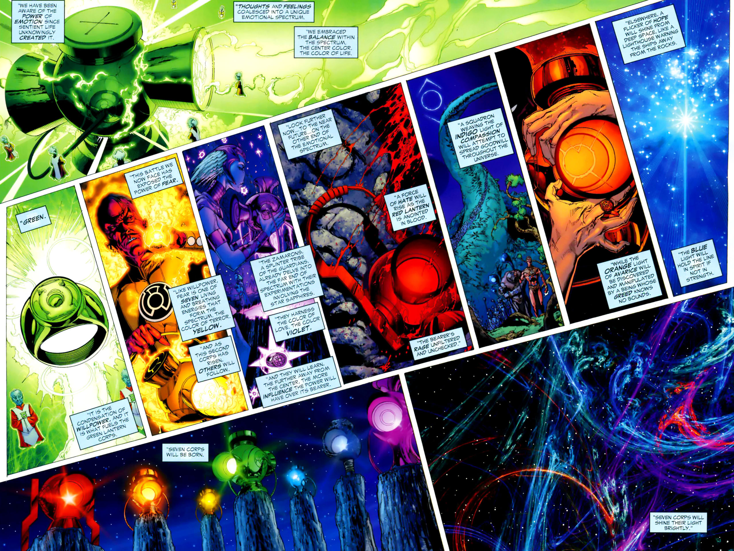 Green Lantern Corps and Emotional Spectrum HD Wallpaper