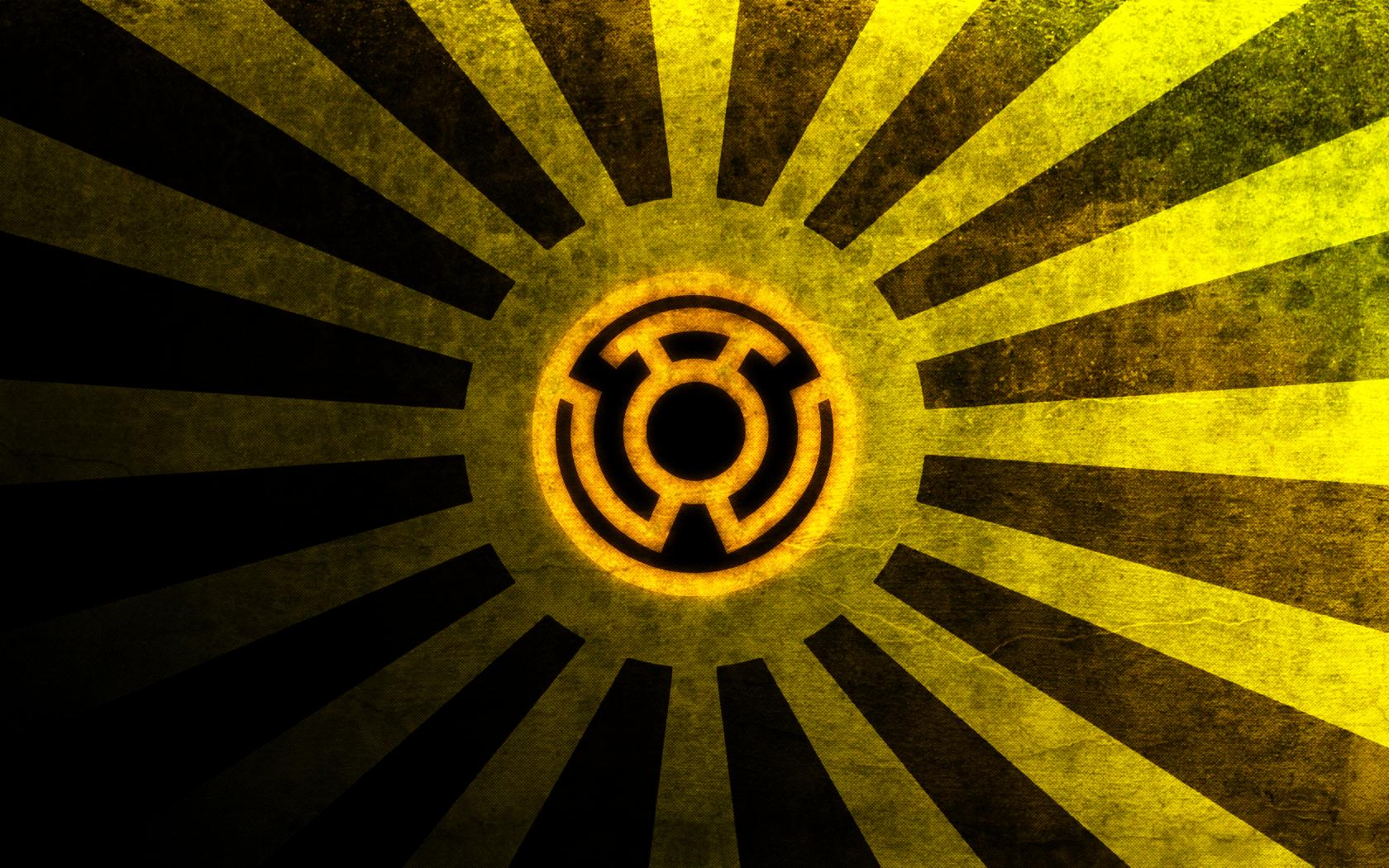 Yellow Lantern Symbol with Sunburst HD Wallpaper
