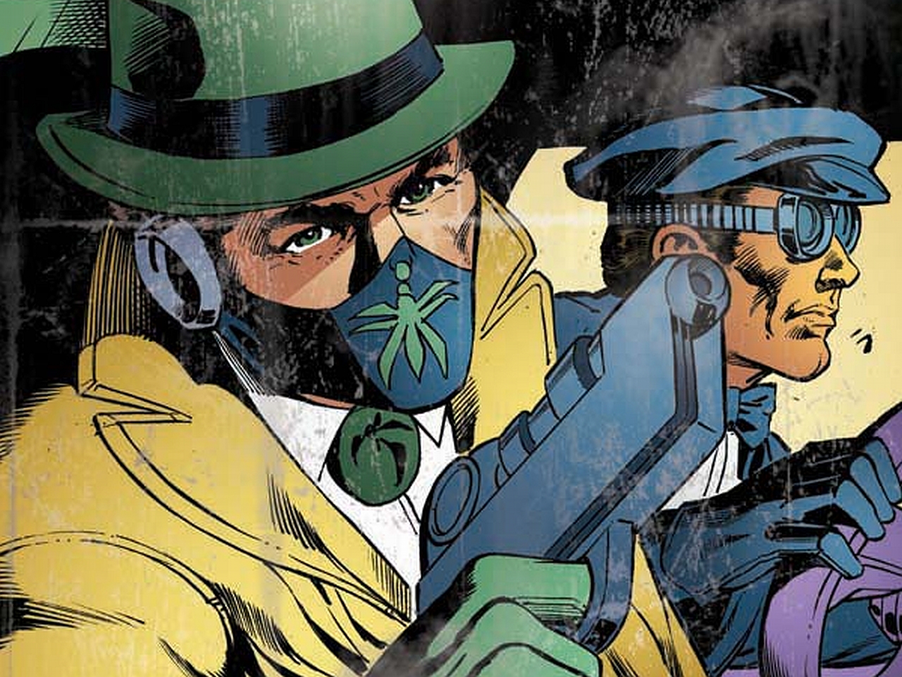 Green Hornet and Kato in a car HD Wallpaper