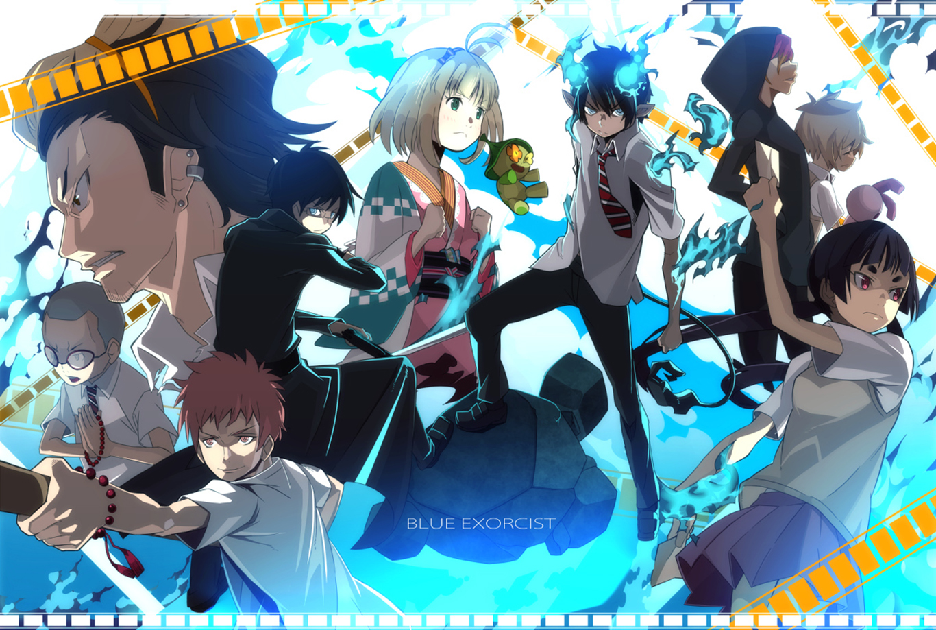 Blue Exorcist characters with Rin Okumura and Shiemi Moriyama HD Wallpaper
