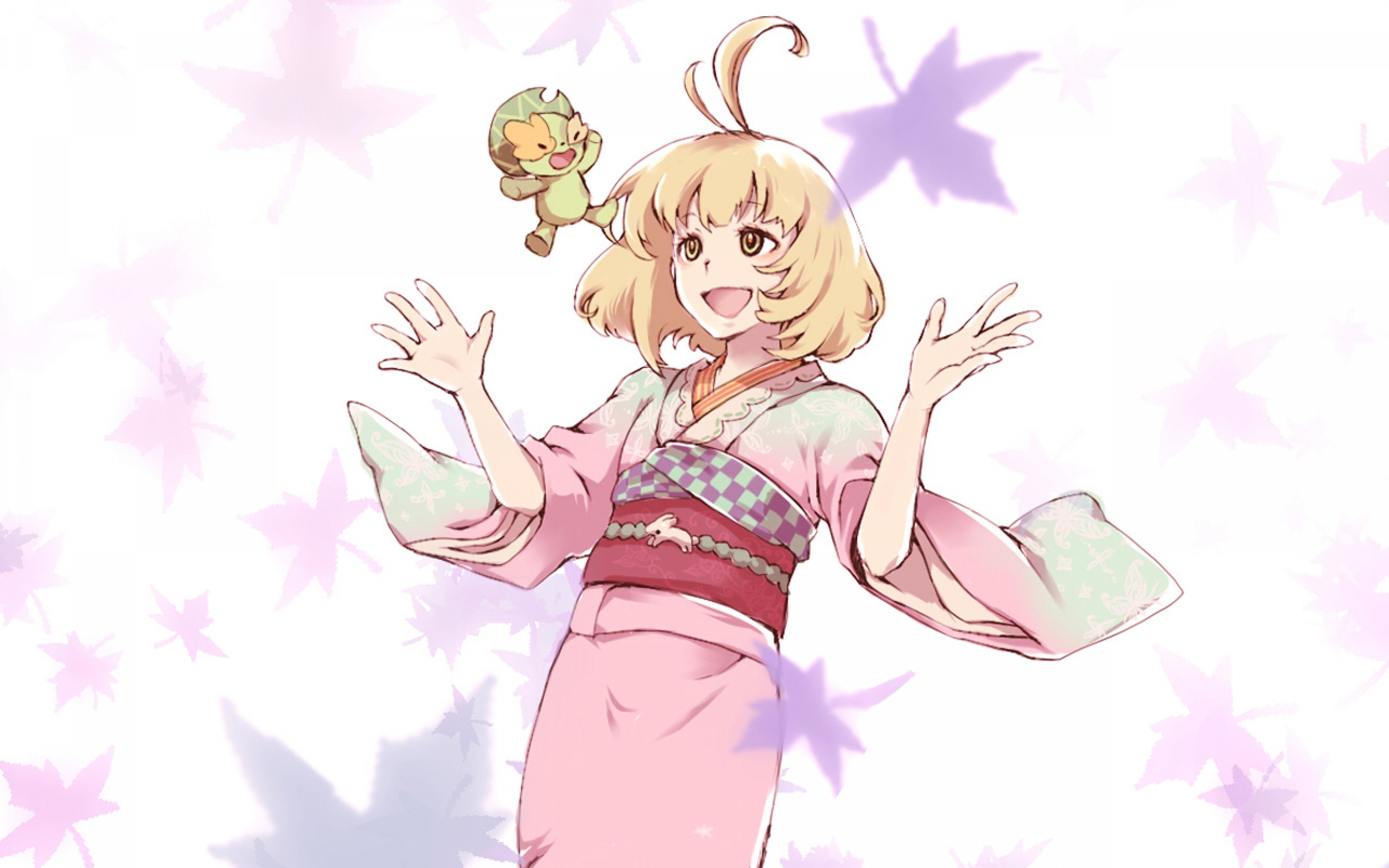Shiemi Moriyama and a creature HD Wallpaper