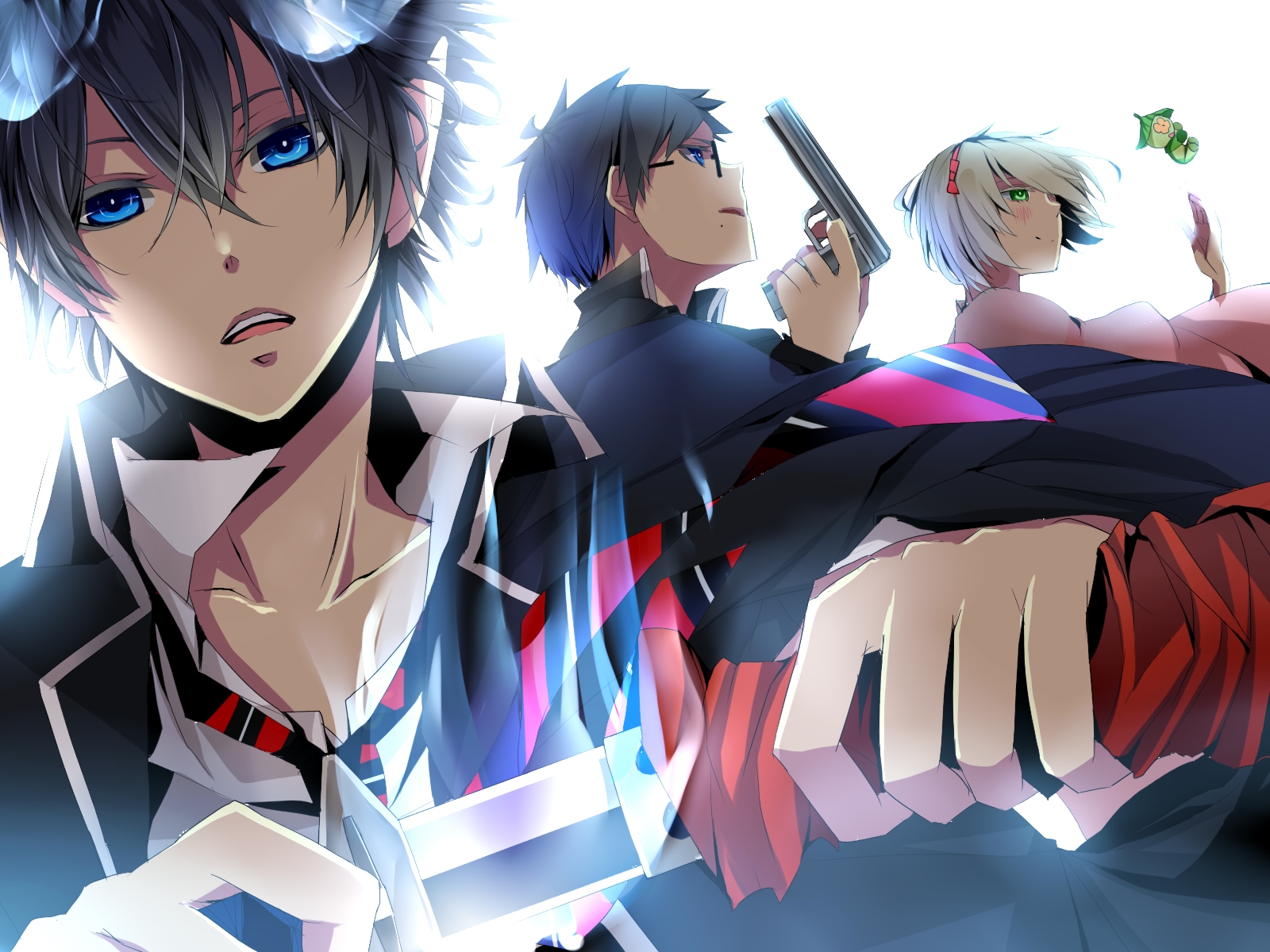 Anime characters with sword and gun HD Wallpaper