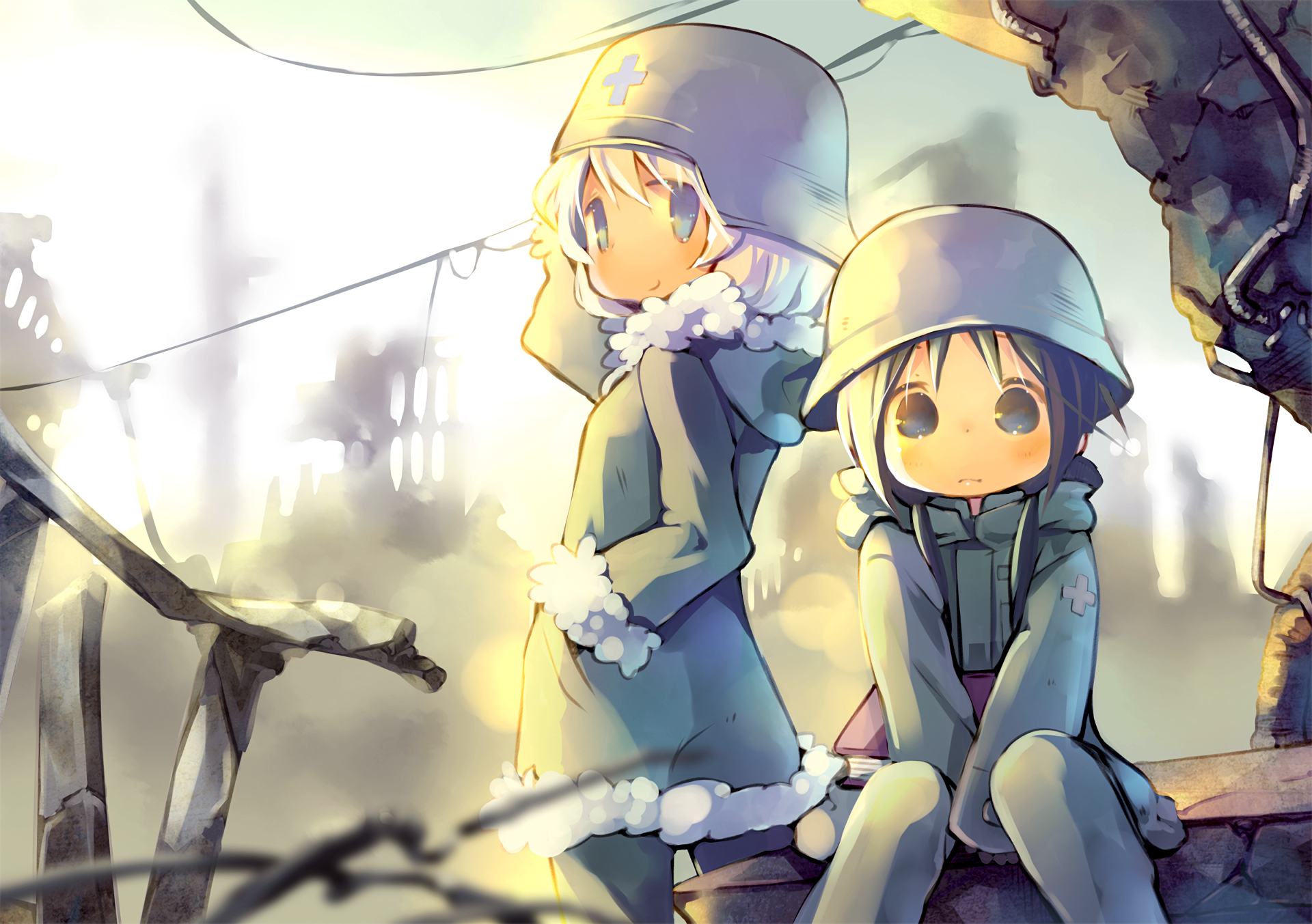 Yuuri from Girls Last Tour in a ruined city HD Wallpaper