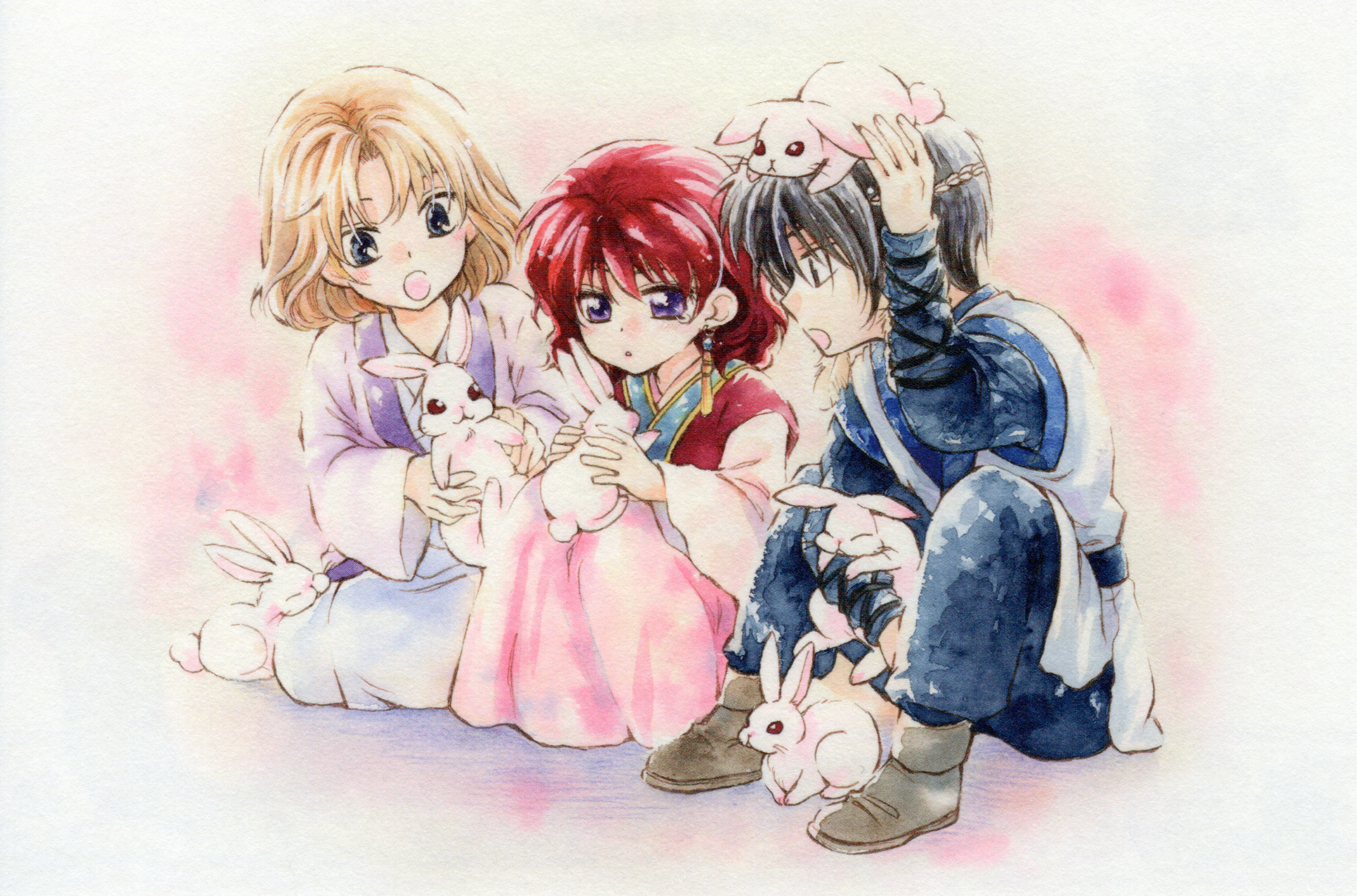 Yona of the Dawn characters with rabbits HD Wallpaper