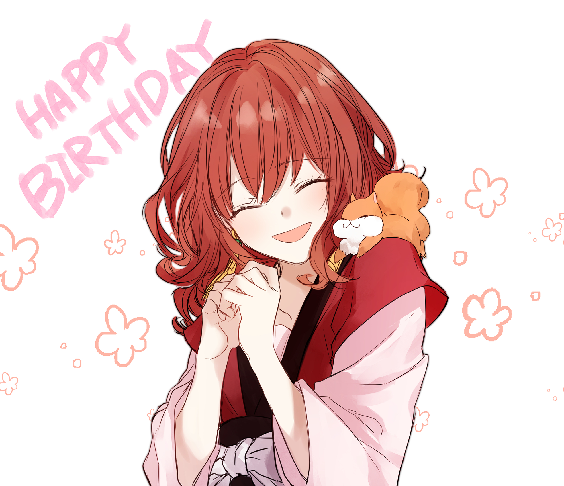 Yona from Yona of the Dawn with a squirrel HD Wallpaper