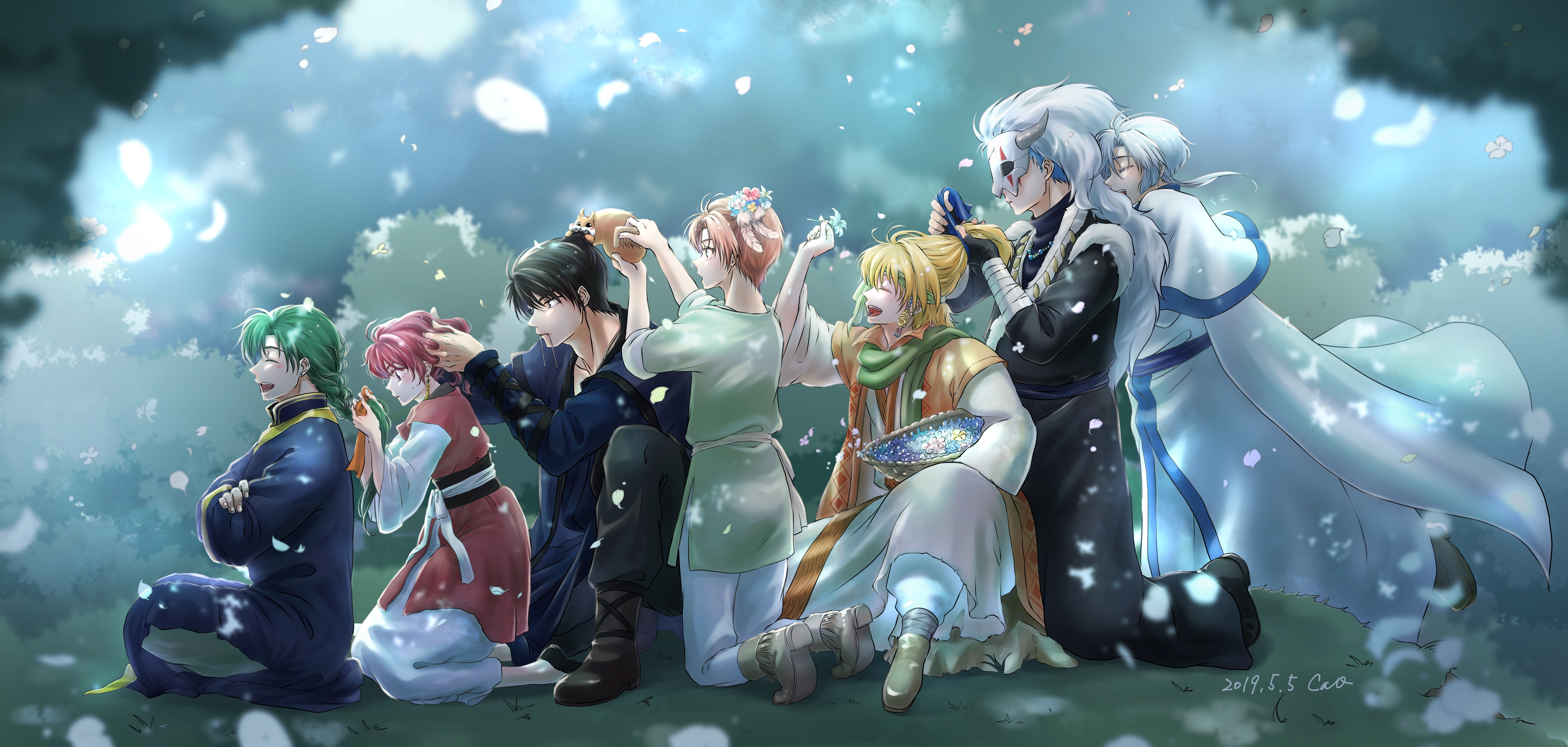 Characters from Yona of the Dawn in a forest HD Wallpaper