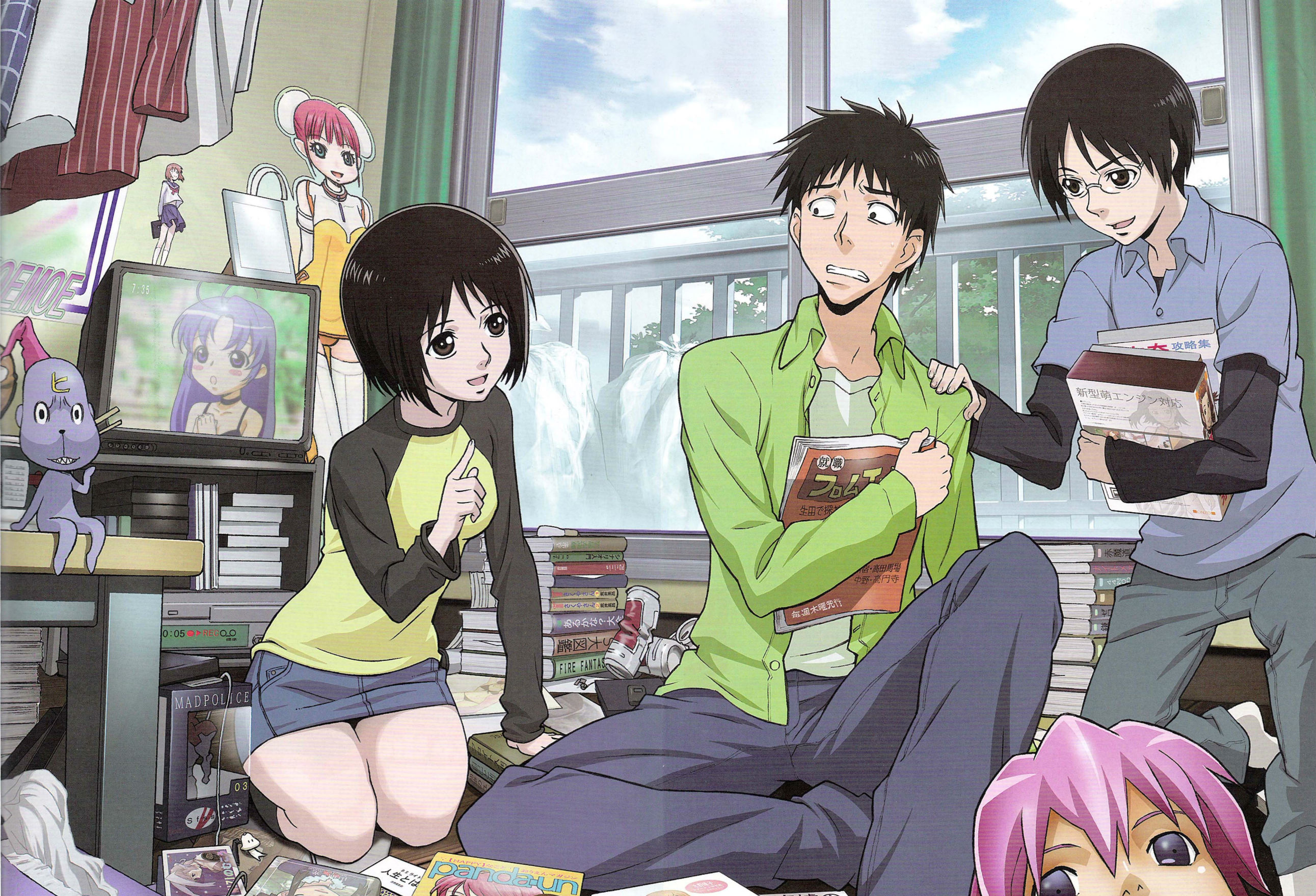 Misaki Nakahara and friends in a room HD Wallpaper