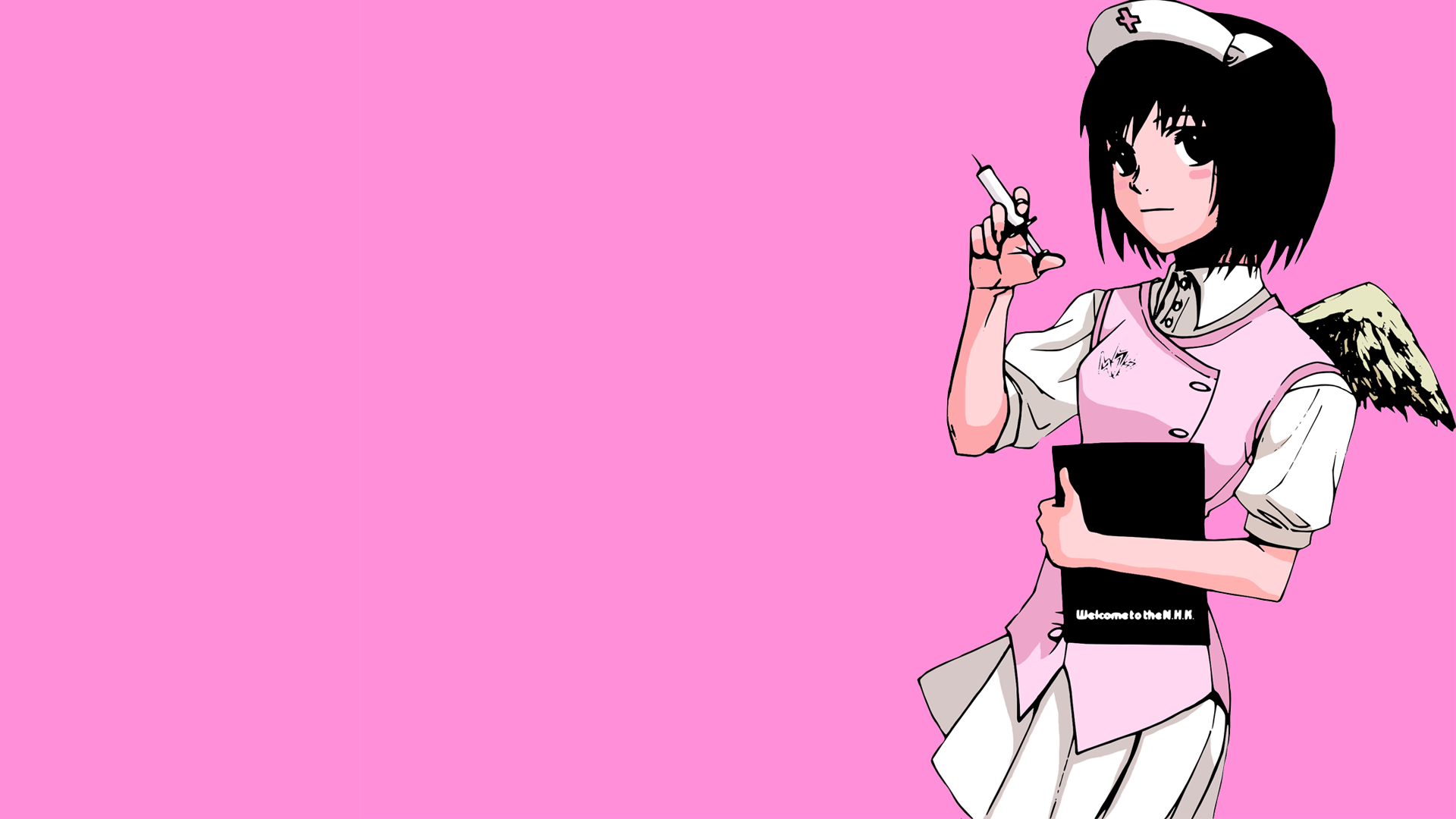 Misaki Nakahara with Syringe and Book HD Wallpaper