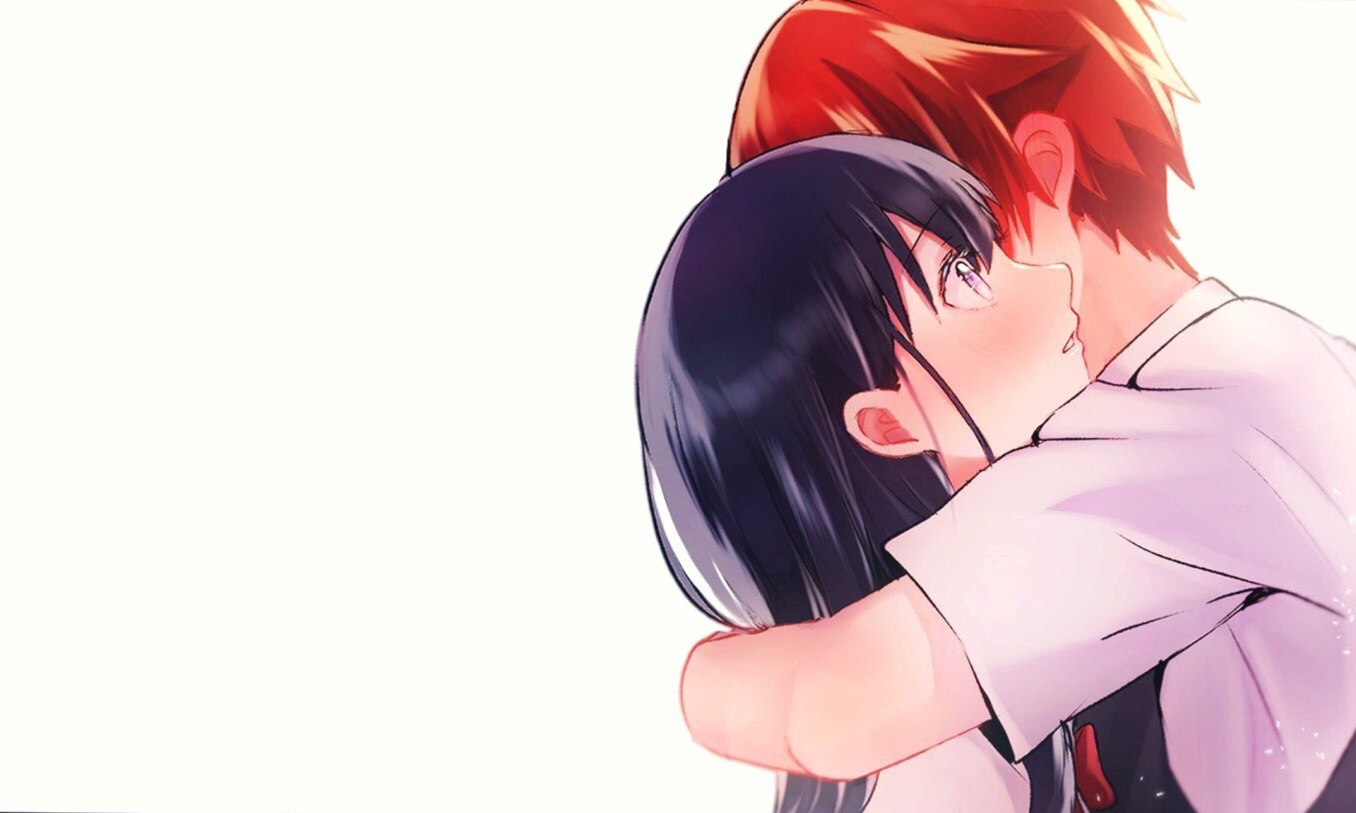 Rikka Takarada hugging a boy HD Wallpaper