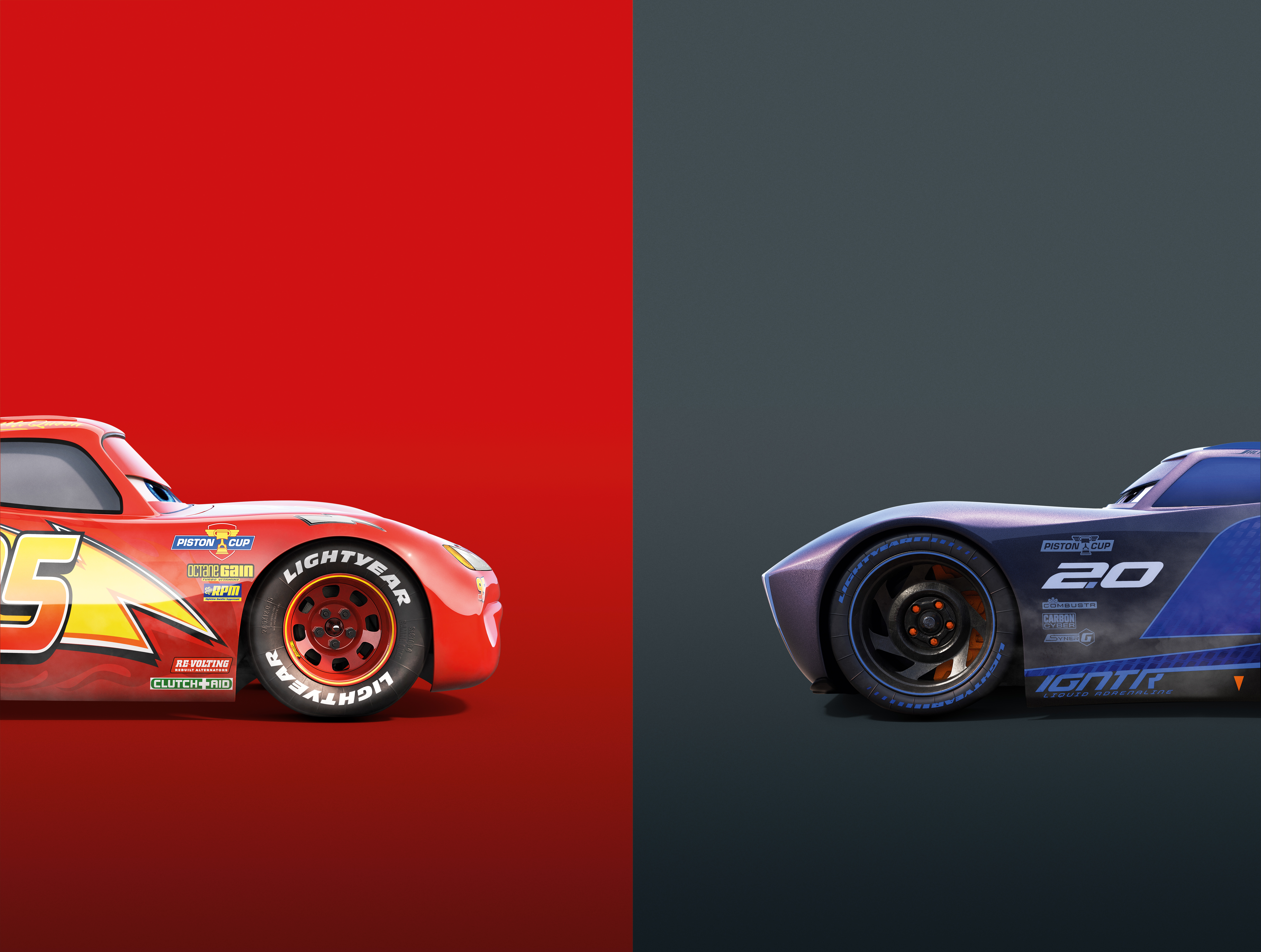 Face-off Between Lightning McQueen and Jackson Storm HD Wallpaper