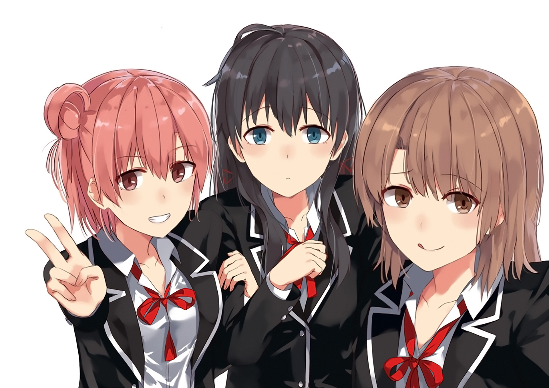 Iroha Isshiki and friends in school uniforms HD Wallpaper