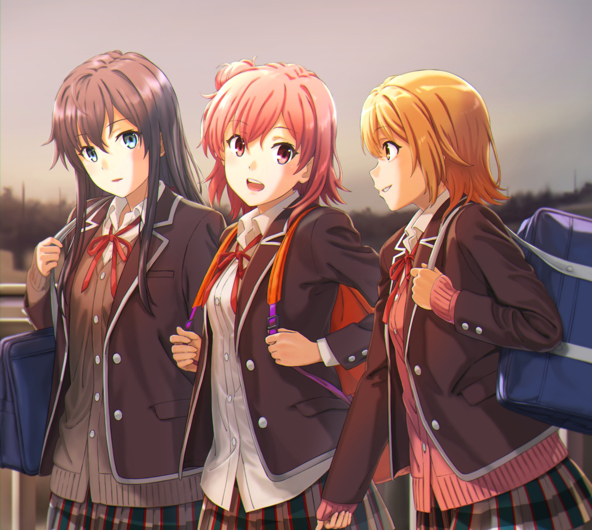 Iroha Isshiki and friends walking HD Wallpaper