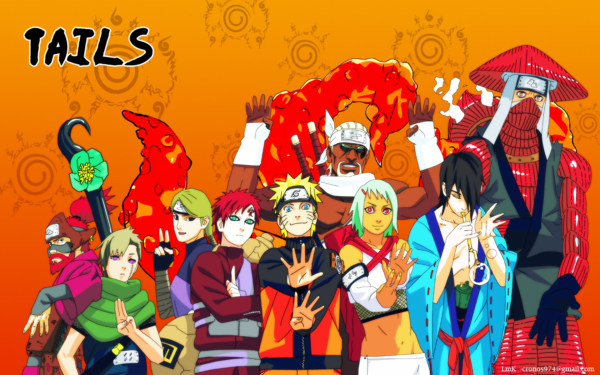 Naruto, Gaara, Killer Bee, and other characters from Naruto HD Wallpaper