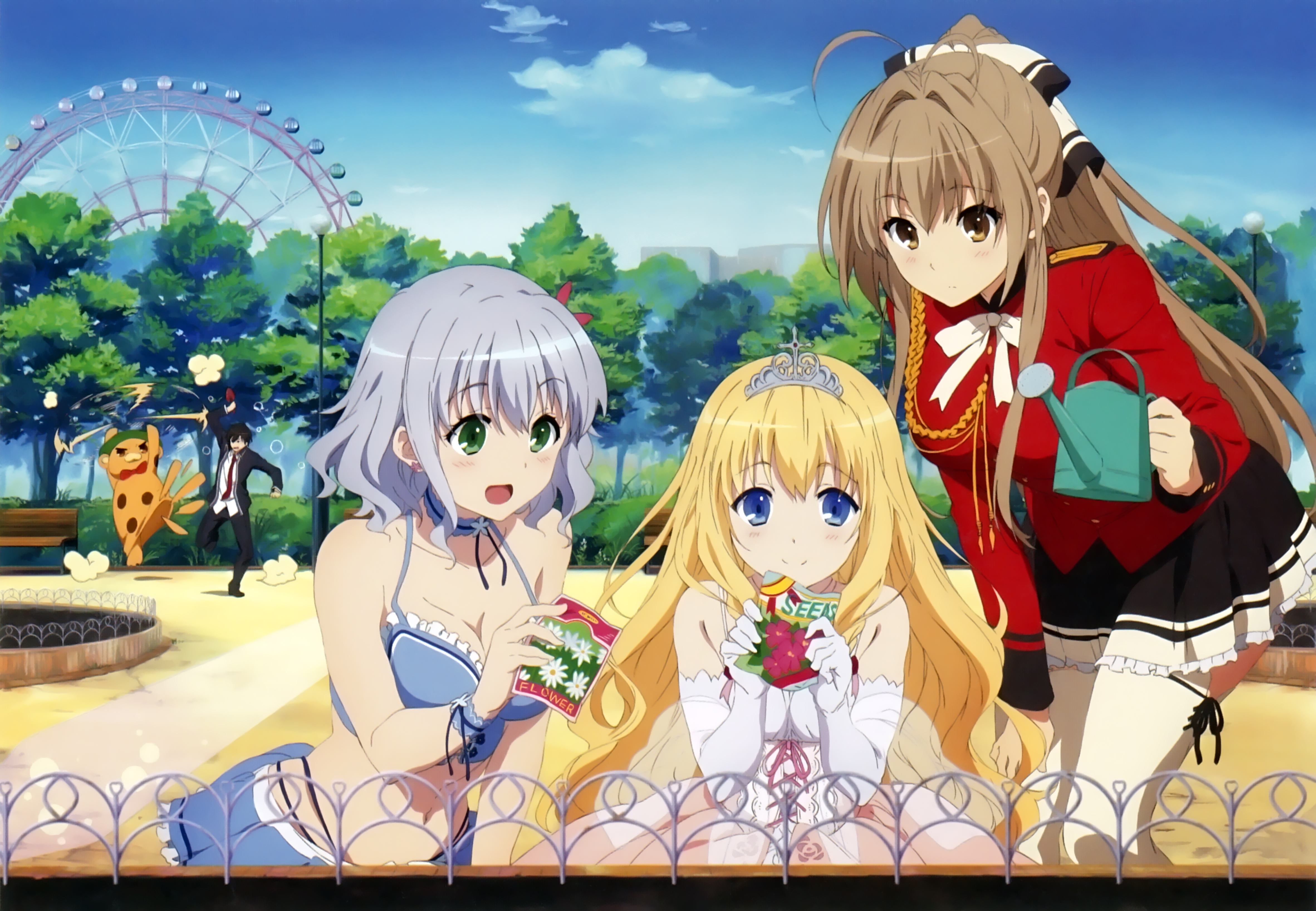 Isuzu Sento and friends in a park HD Wallpaper