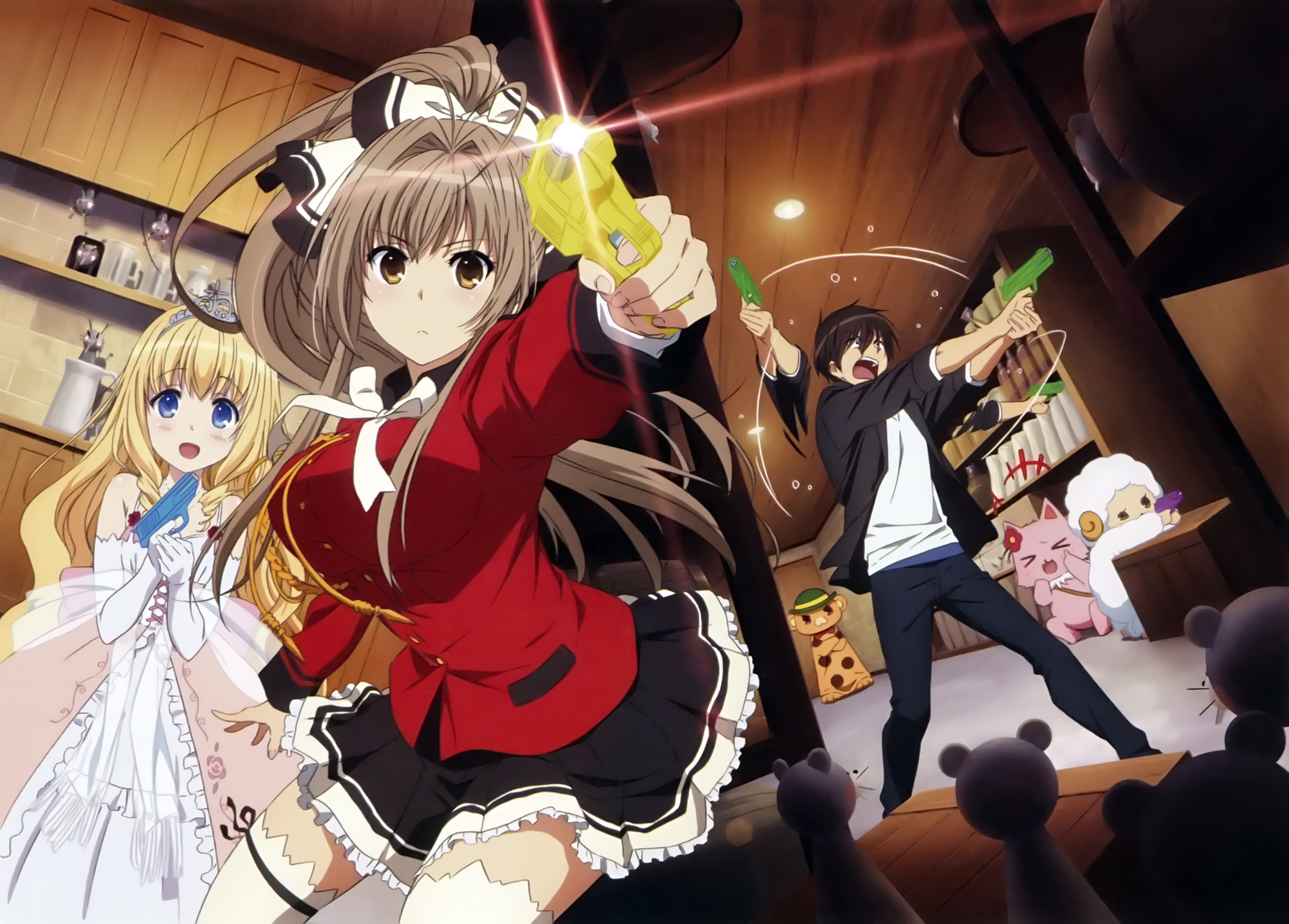 Isuzu Sento and friends with toy guns HD Wallpaper