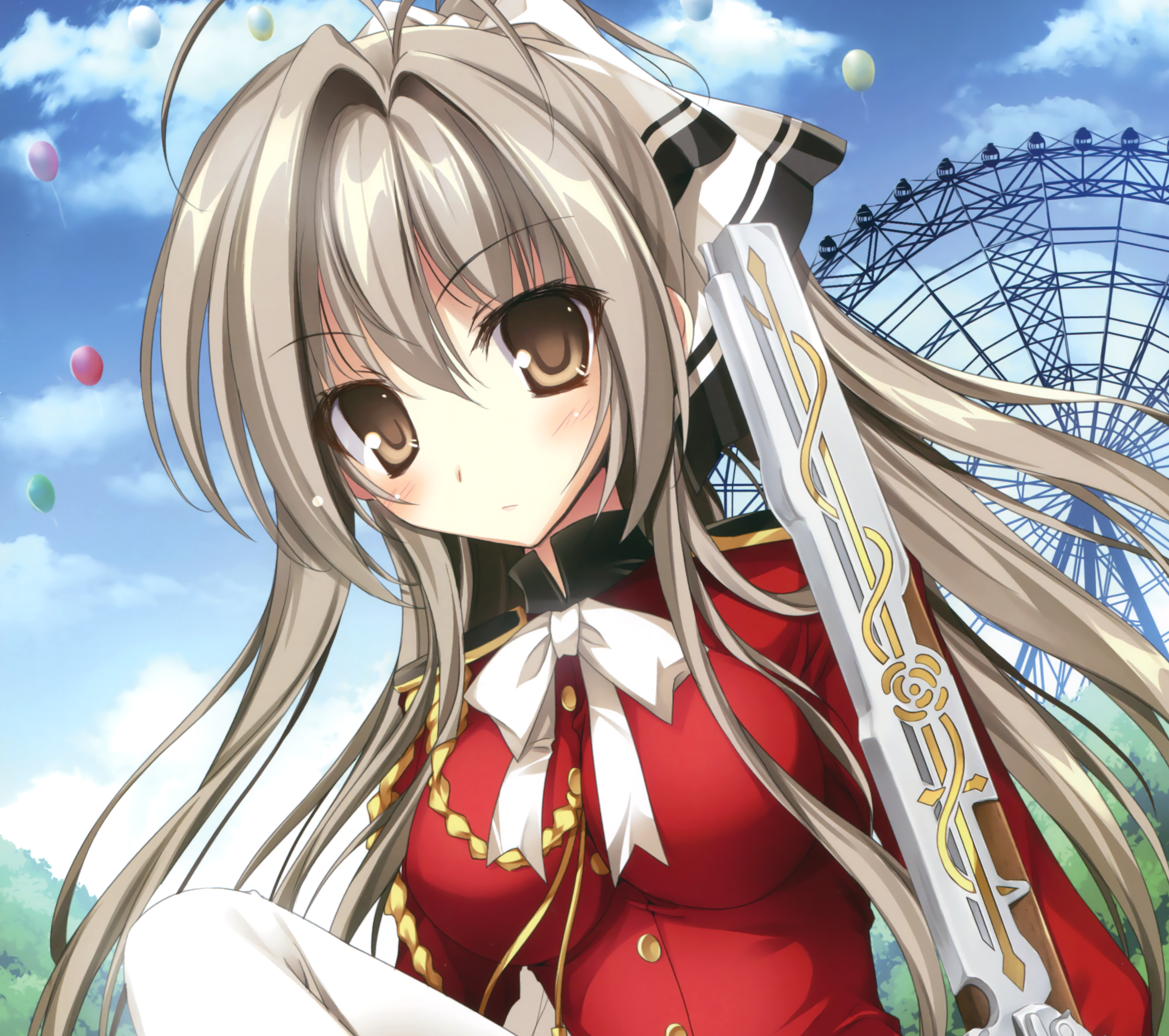 Isuzu Sento with a rifle at an amusement park HD Wallpaper