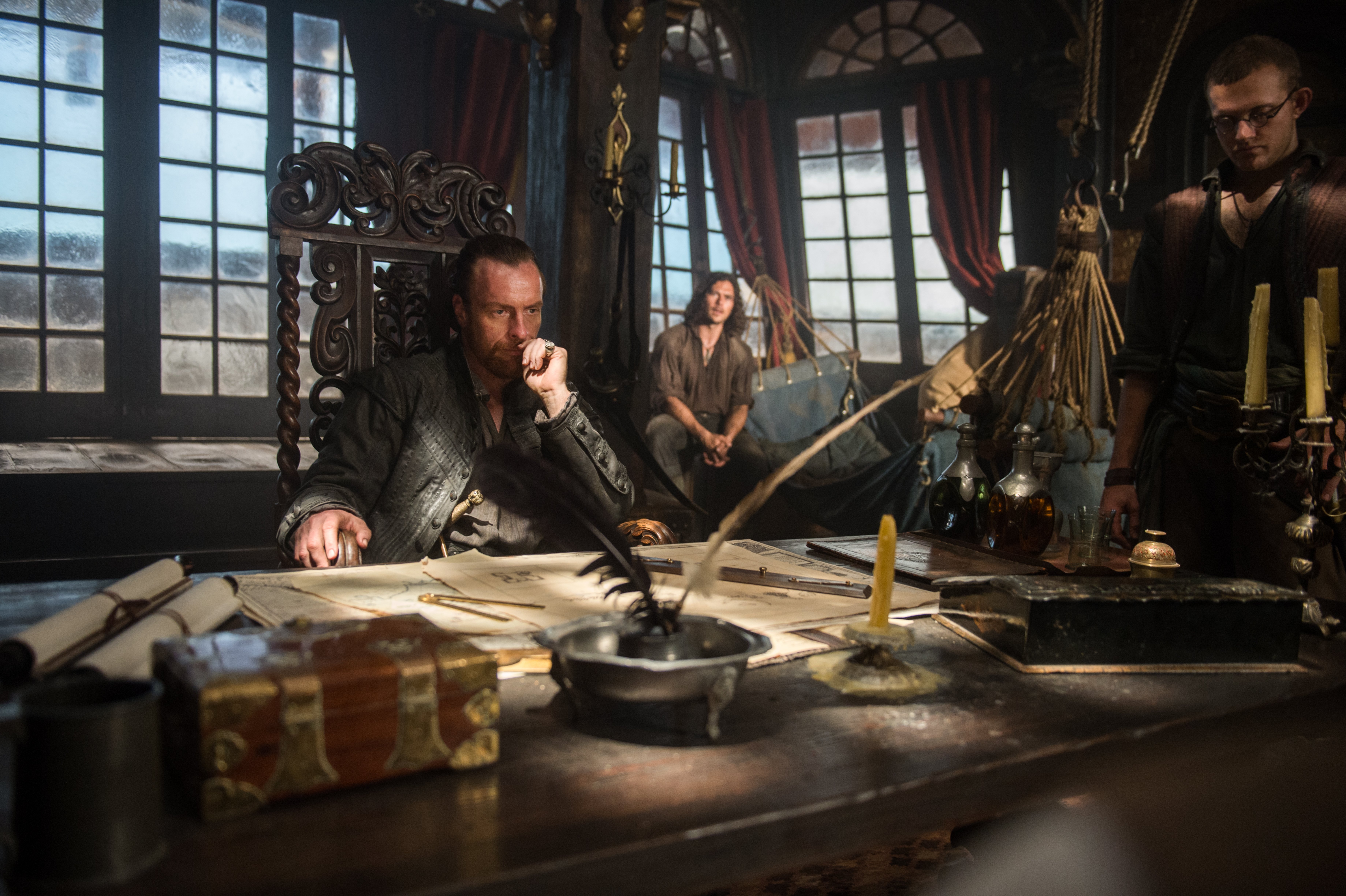 Captain Flint from Black Sails in his study HD Wallpaper