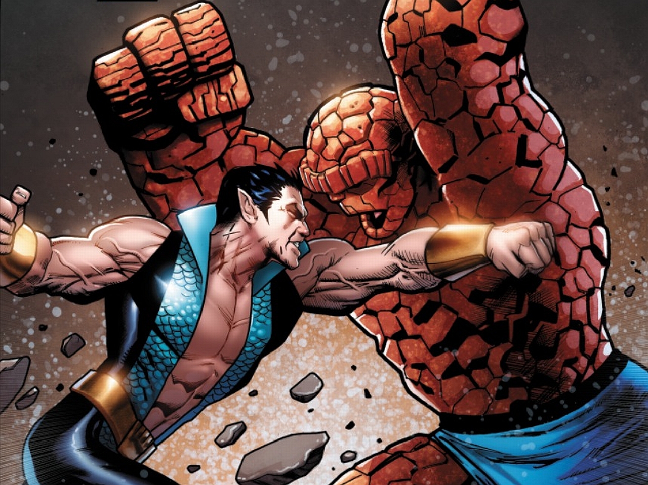 Namor and The Thing fighting HD Wallpaper