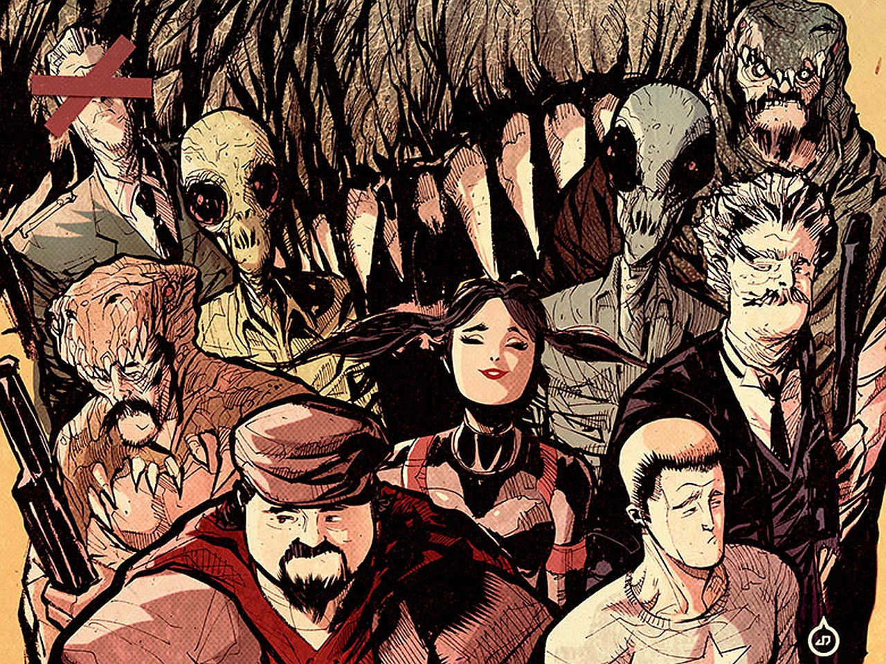 Armstrong and a group of characters HD Wallpaper