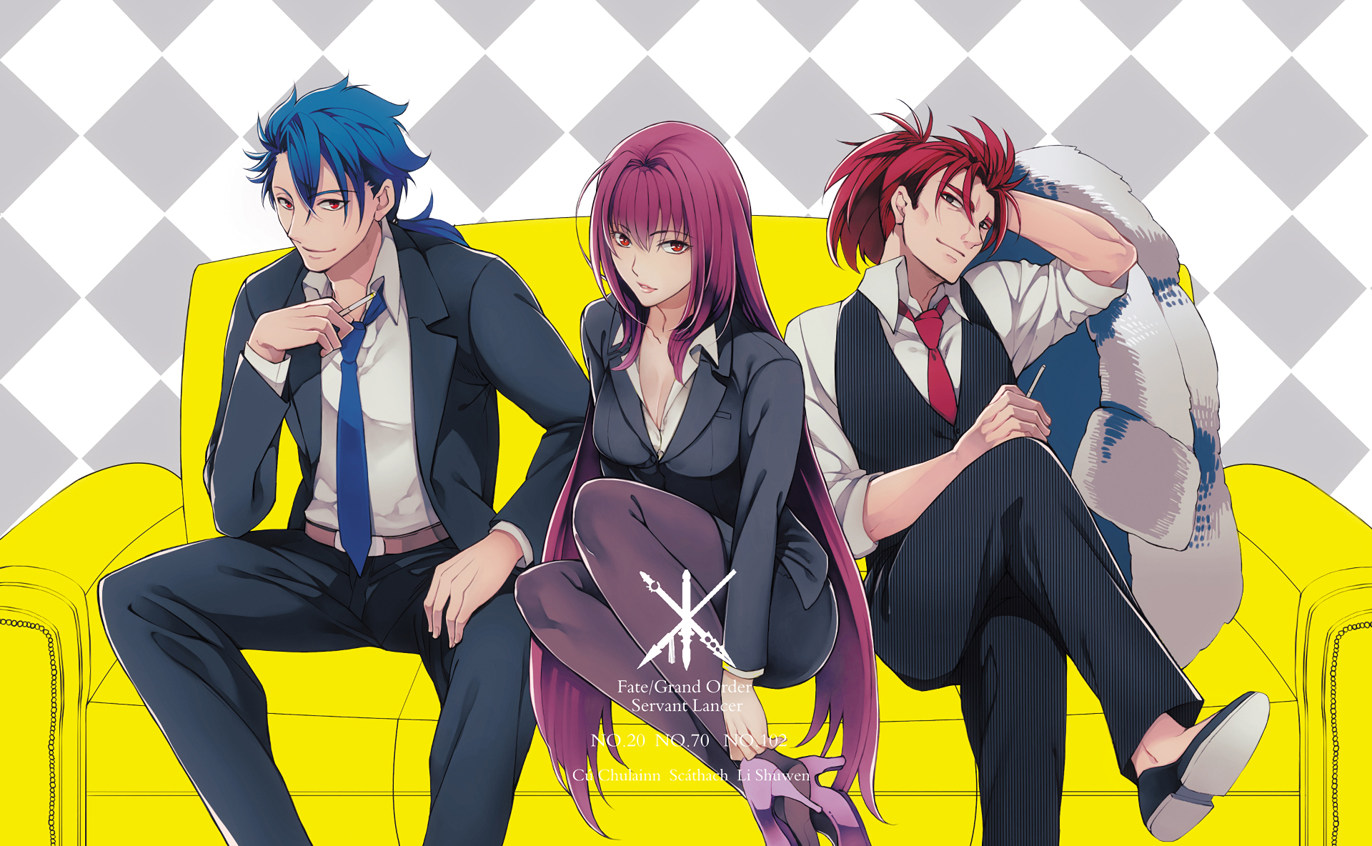 Scathach, Cu Chulainn, and Emiya from Fate/Grand Order HD Wallpaper