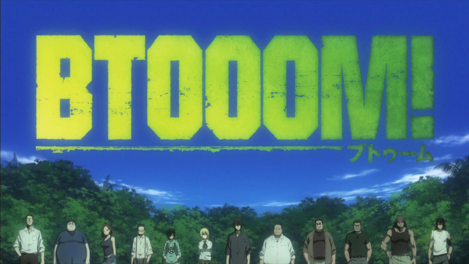 Btooom! Title Card with Characters HD Wallpaper