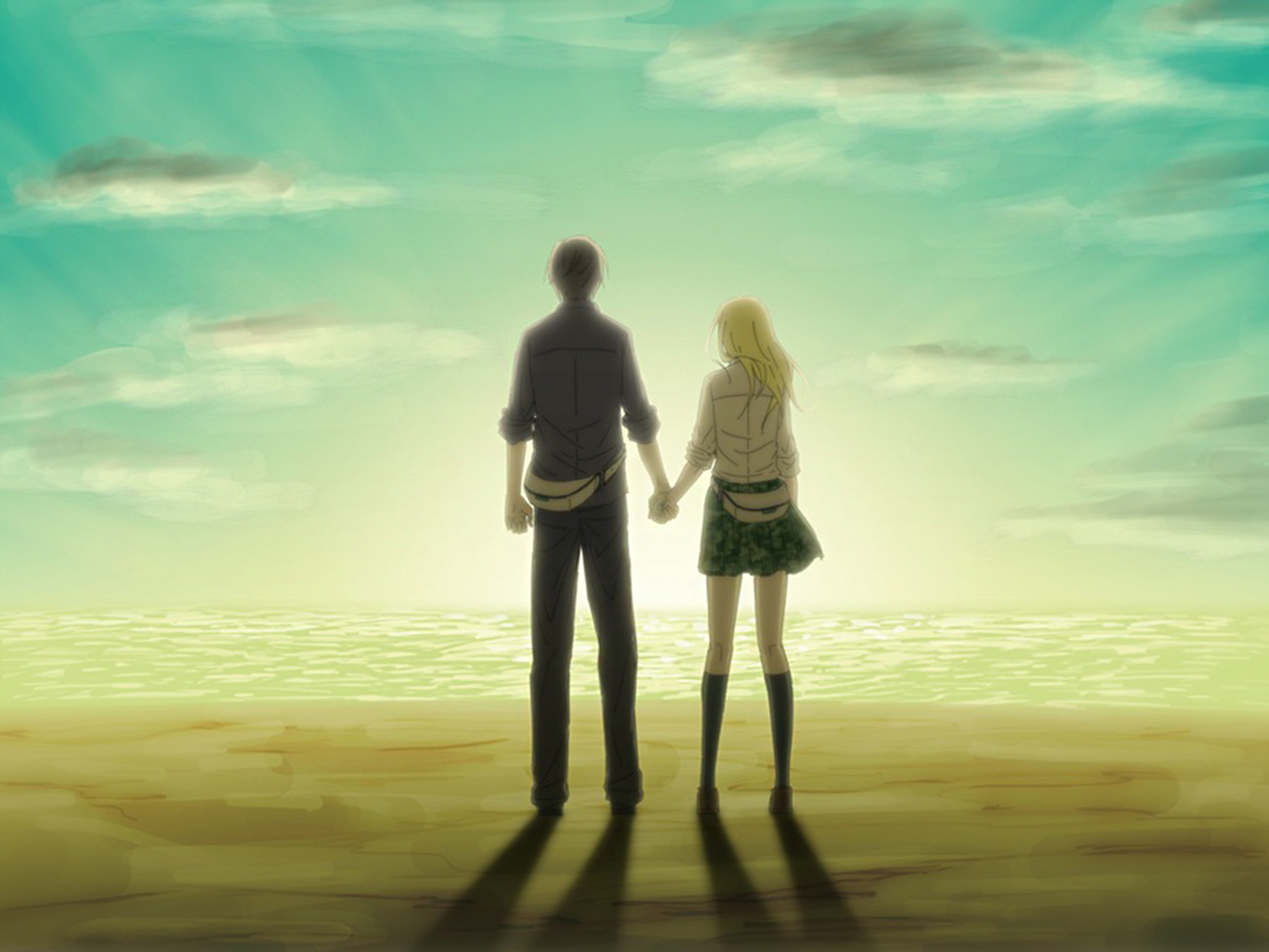 Himiko from Btooom! on a beach HD Wallpaper