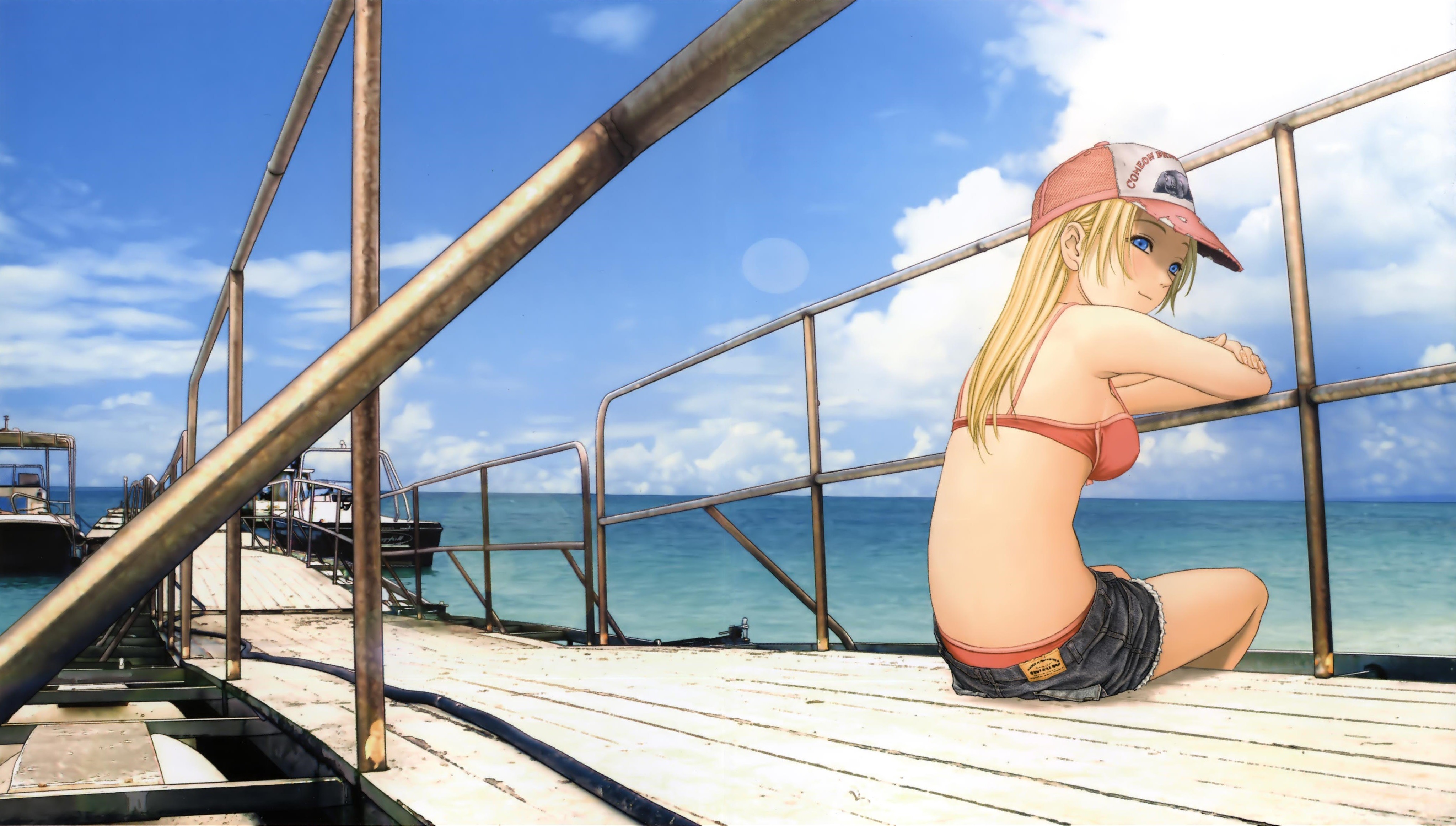 Himiko from Btooom! on a pier HD Wallpaper
