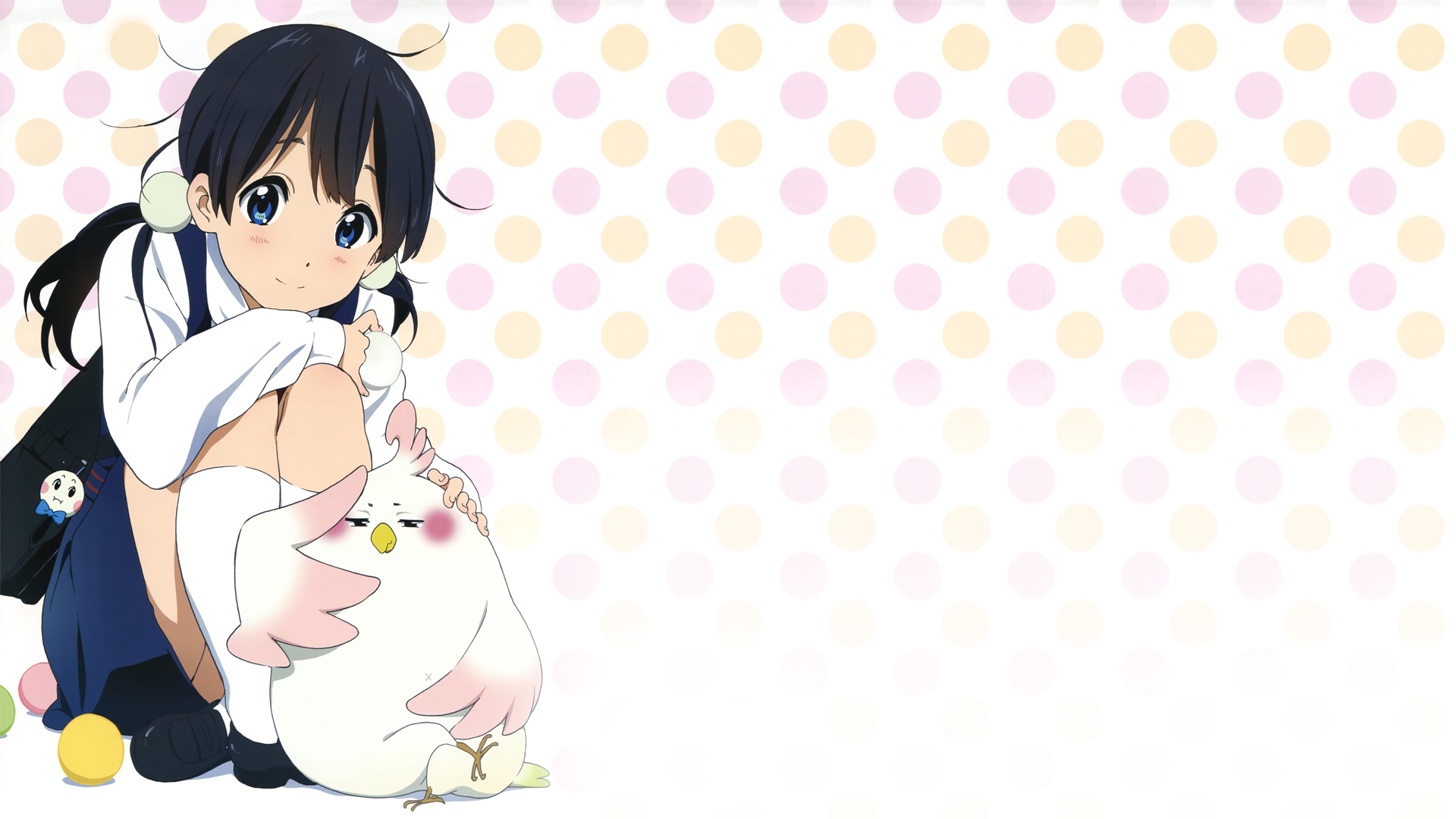 Tamako Kitashirakawa with a bird HD Wallpaper
