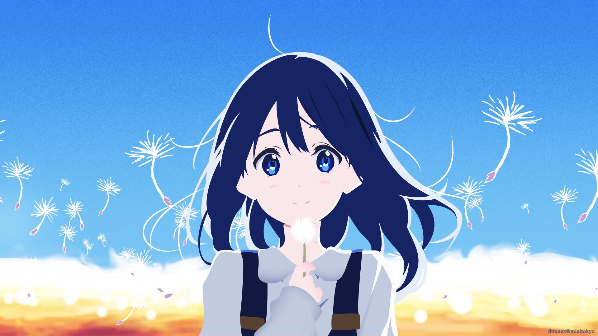 Tamako Kitashirakawa with Dandelions HD Wallpaper