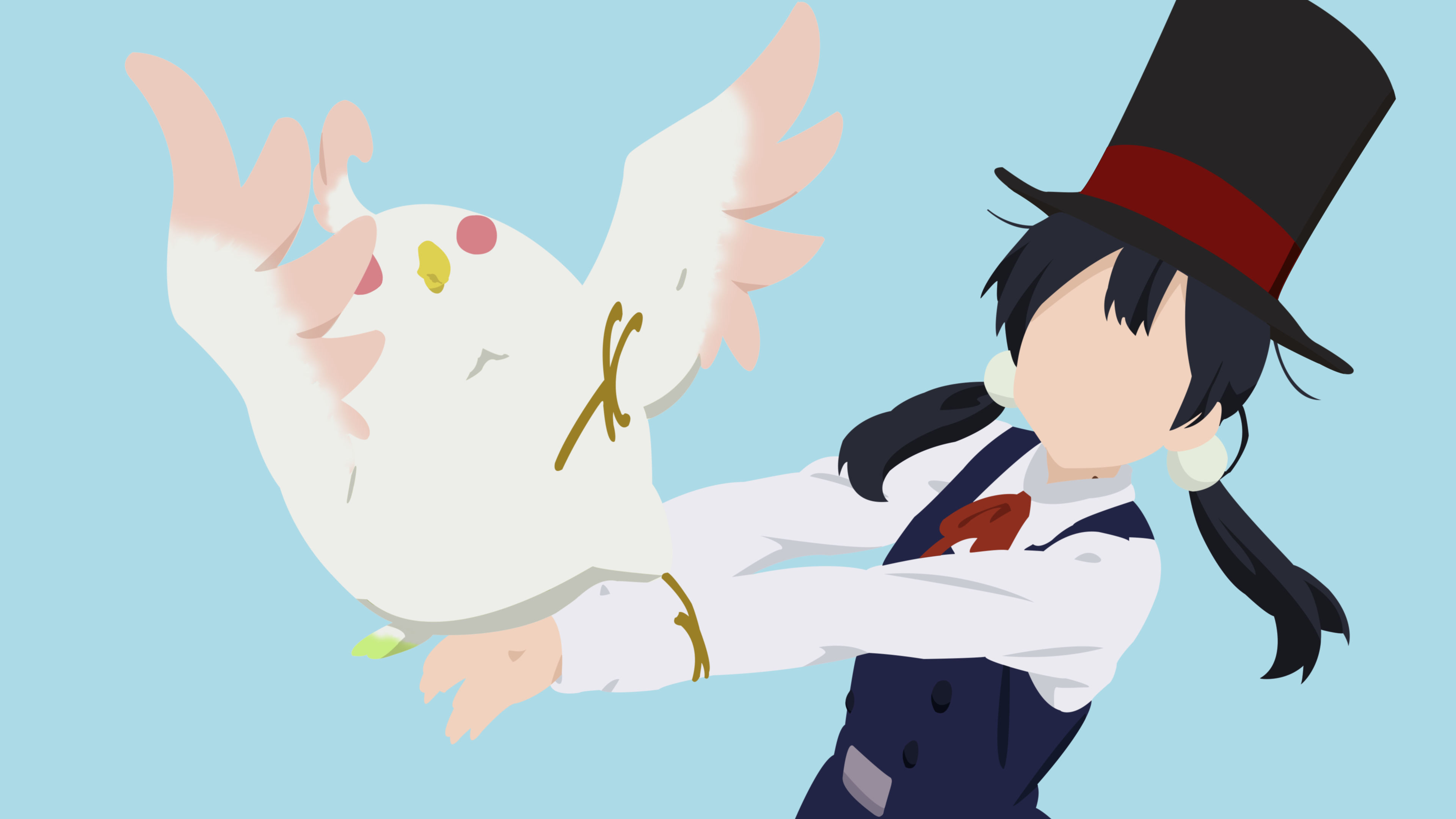 Tamako Kitashirakawa with a bird HD Wallpaper