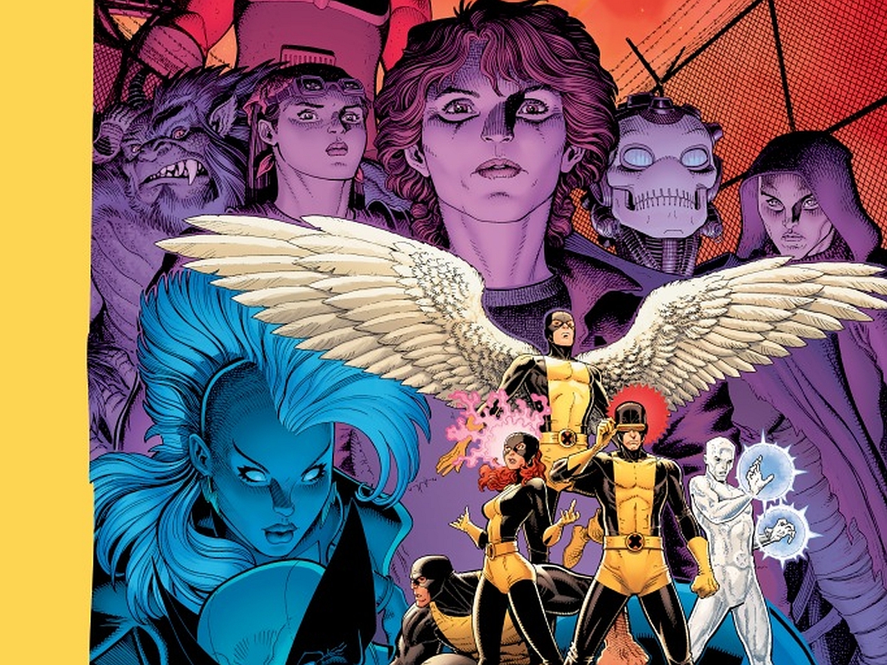 X-Men characters including Iceman and Storm HD Wallpaper