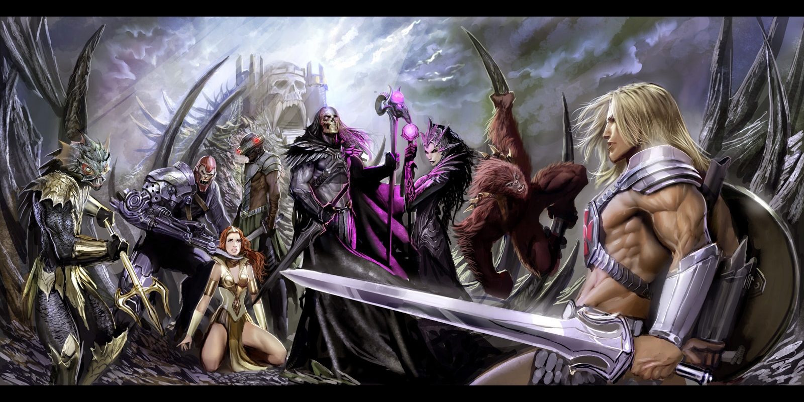 He-Man and Skeletor's forces clash HD Wallpaper