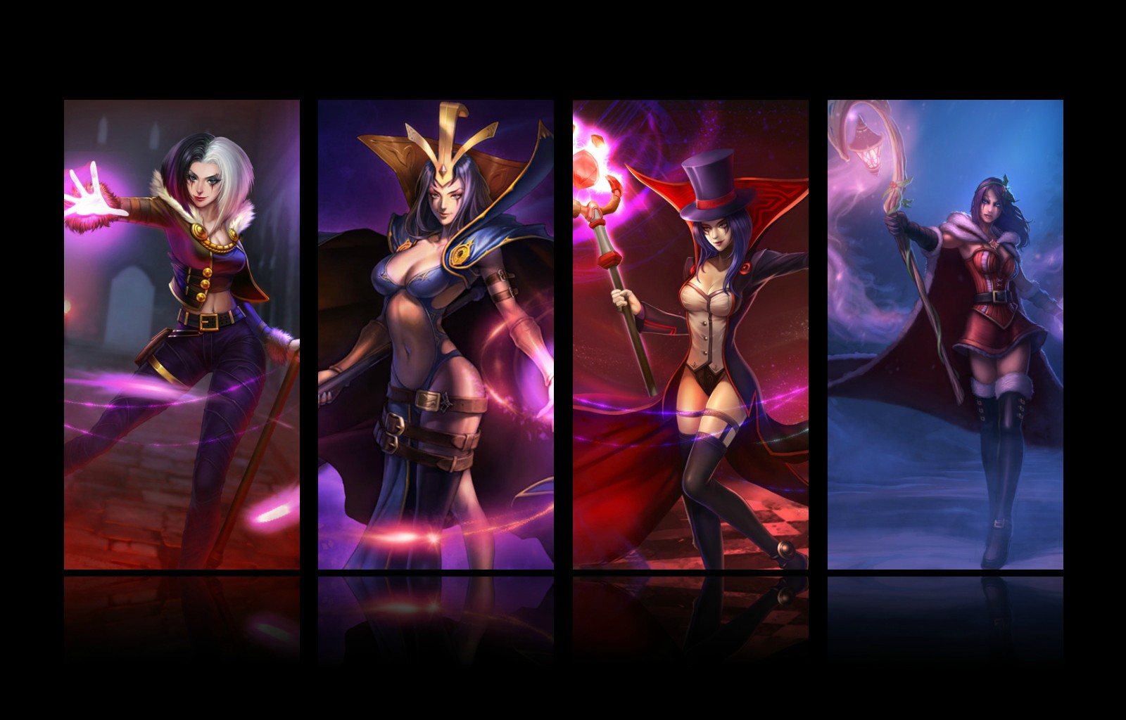 Four female mages from League of Legends HD Wallpaper