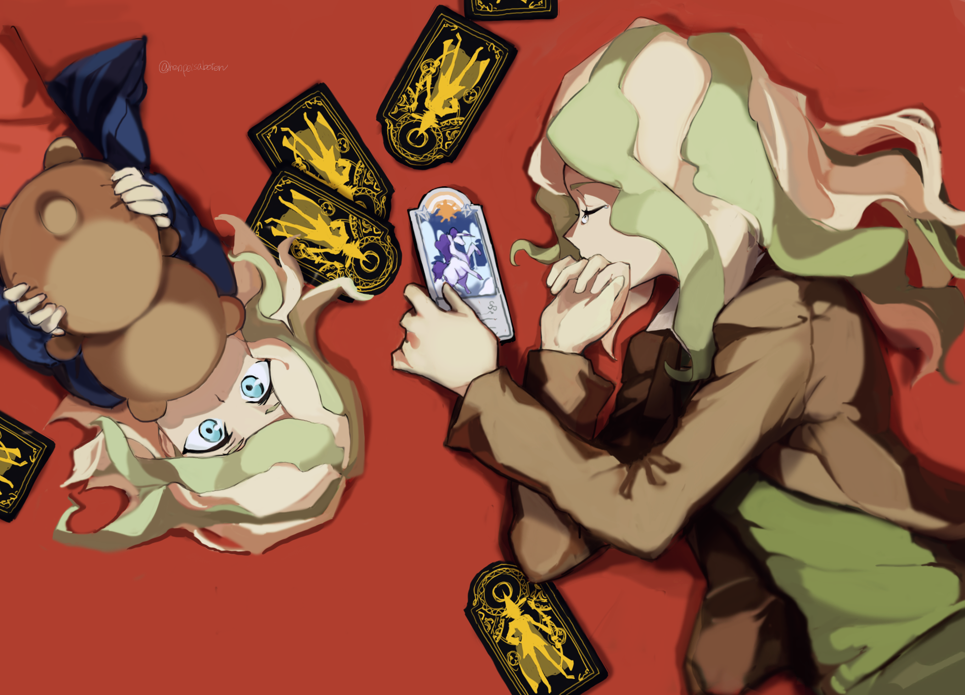 Diana Cavendish from Little Witch Academia with cards HD Wallpaper