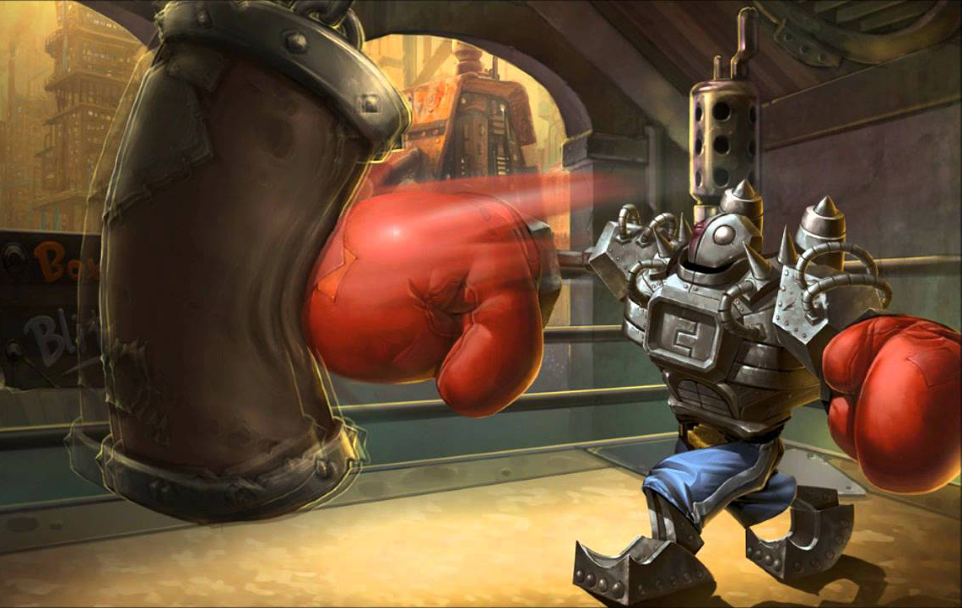 Blitzcrank from League of Legends boxing HD Wallpaper