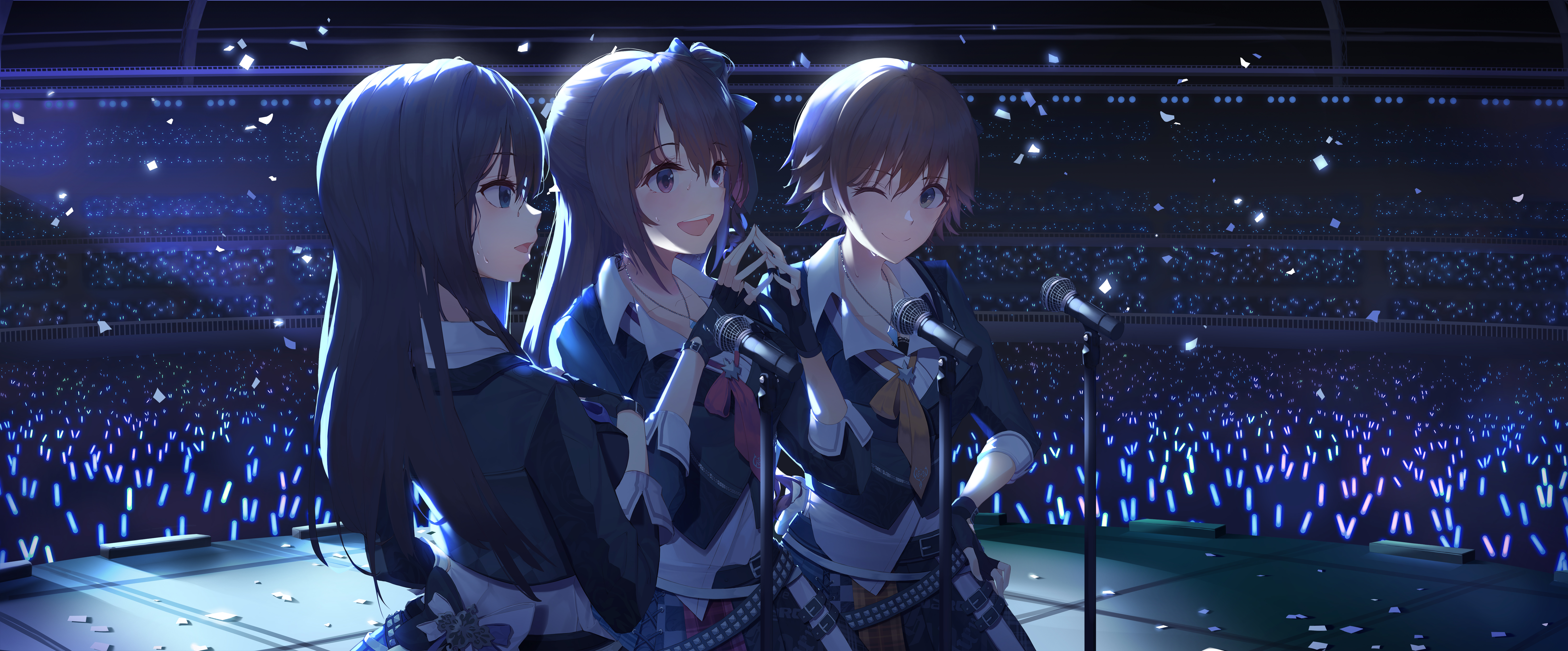 Uzuki Shimamura and friends performing on stage HD Wallpaper