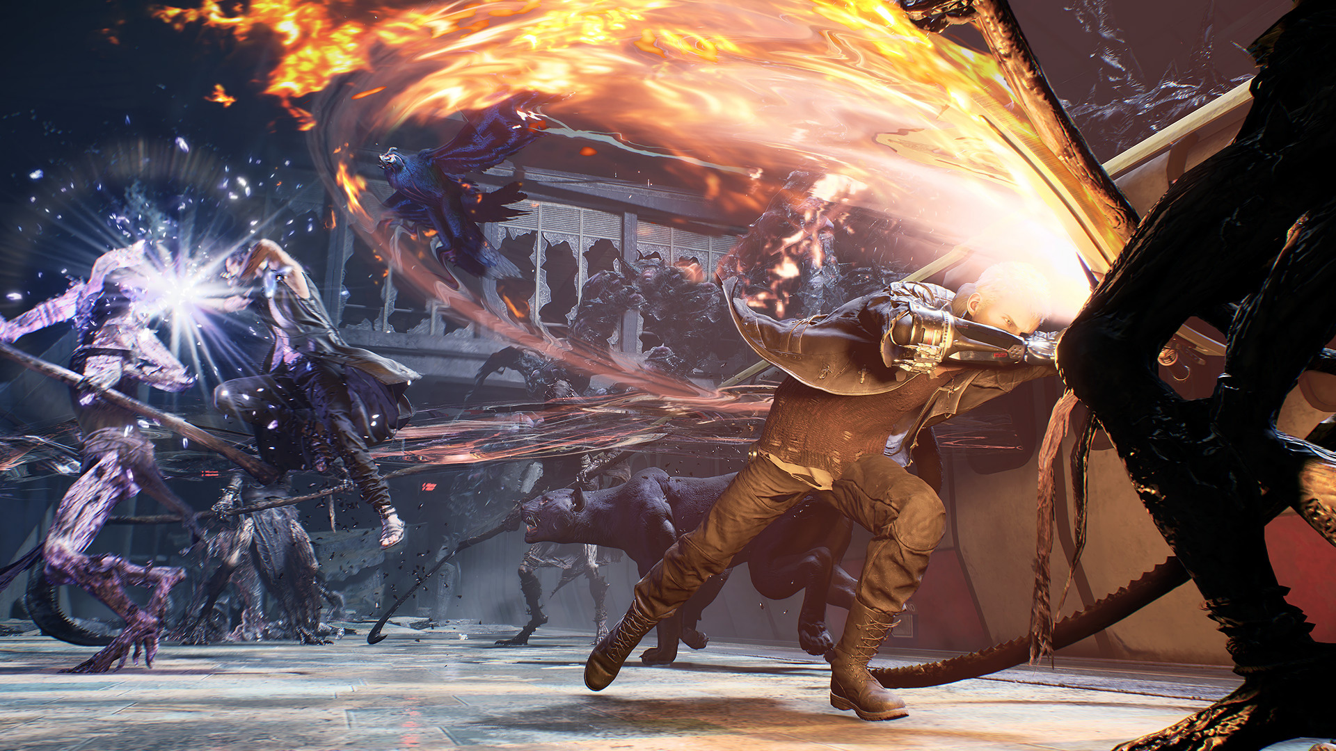 V from Devil May Cry fighting demons HD Wallpaper