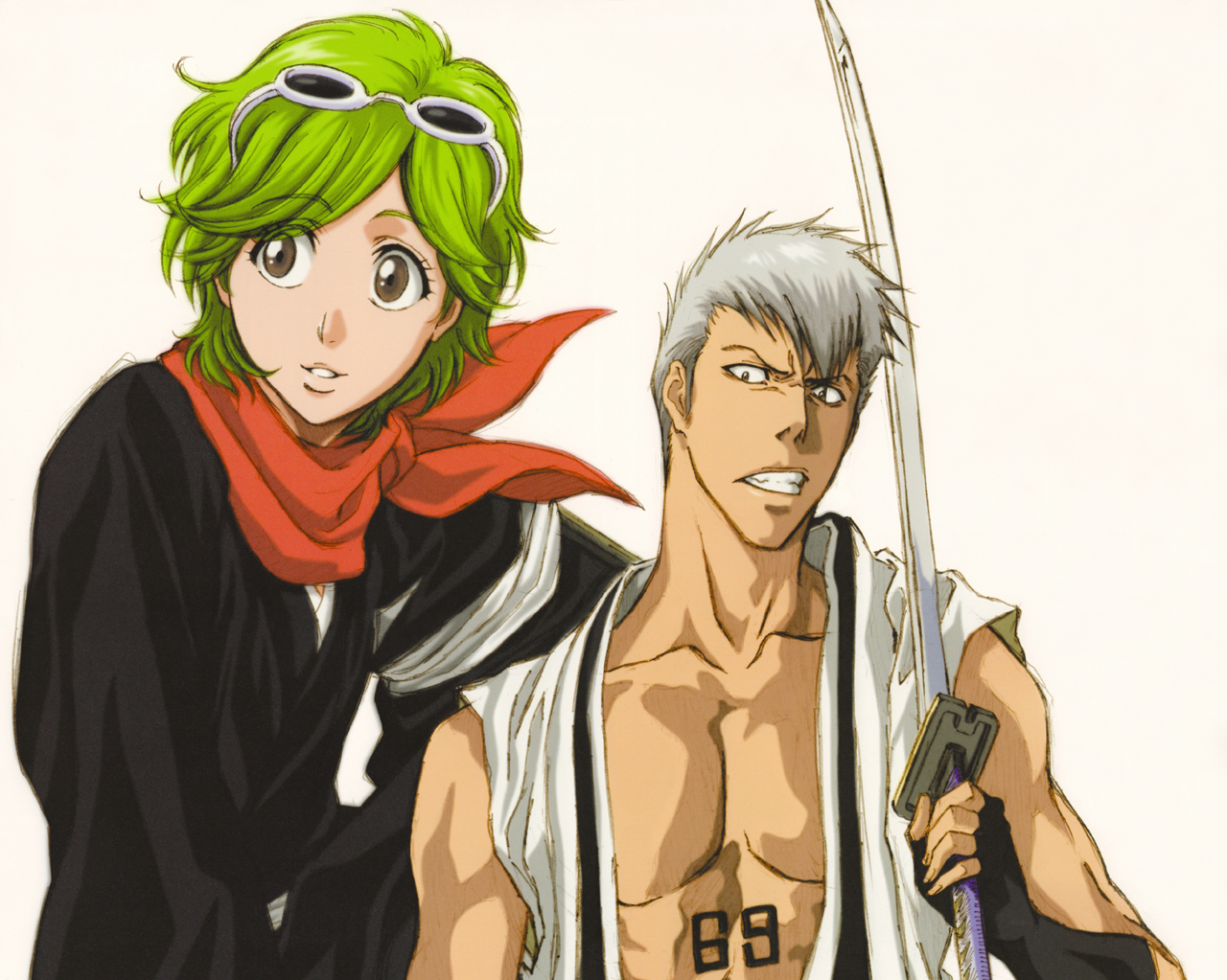 Mashiro Kuna and Kensei Muguruma from Bleach HD Wallpaper