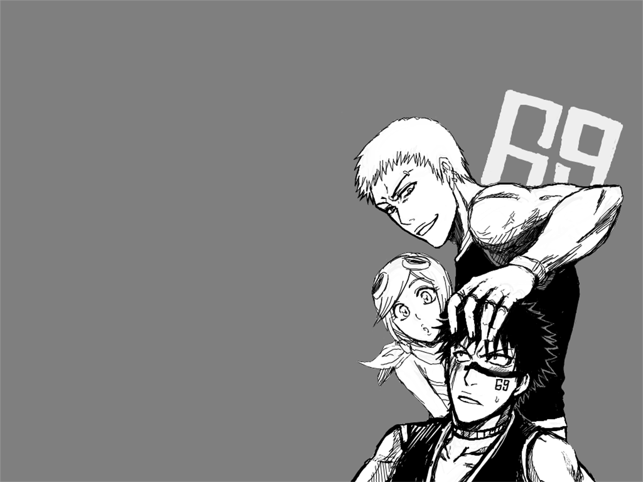 Mashiro Kuna and two men from Bleach HD Wallpaper