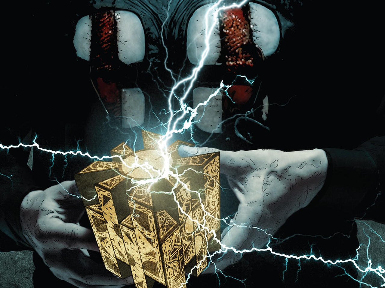 Pinhead from Hellraiser holding the Lament Configuration HD Wallpaper