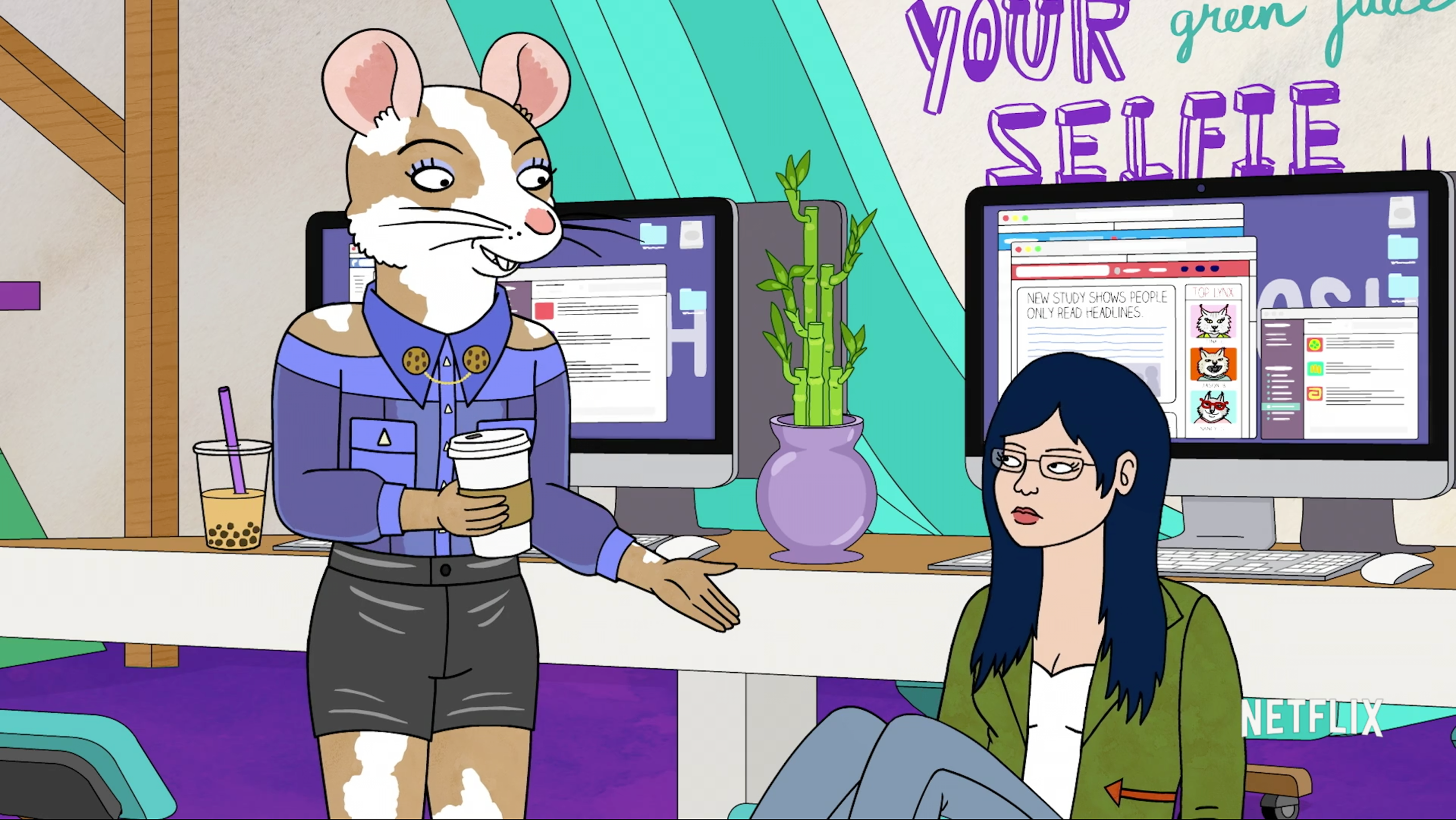Diane and Princess Carolyn from BoJack Horseman HD Wallpaper