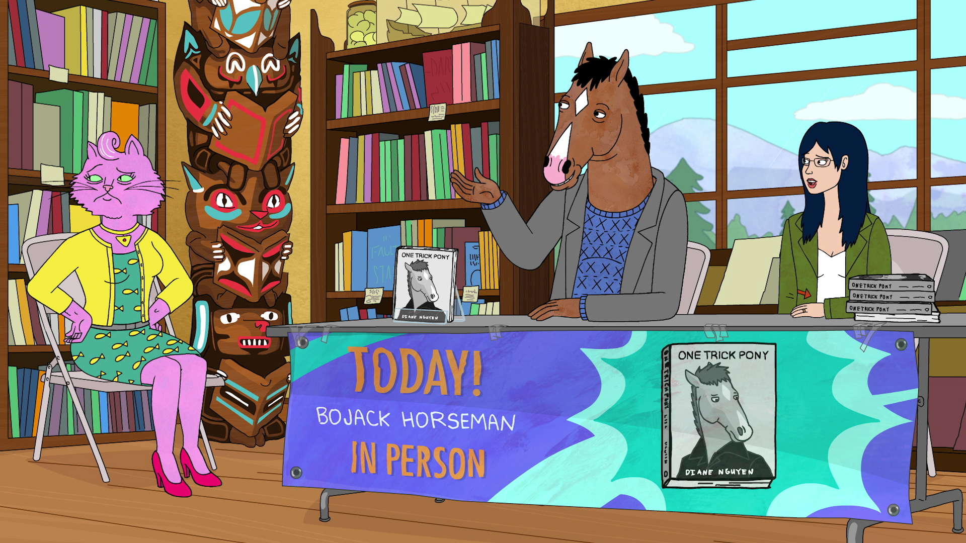 BoJack Horseman at a book signing with Diane Nguyen HD Wallpaper