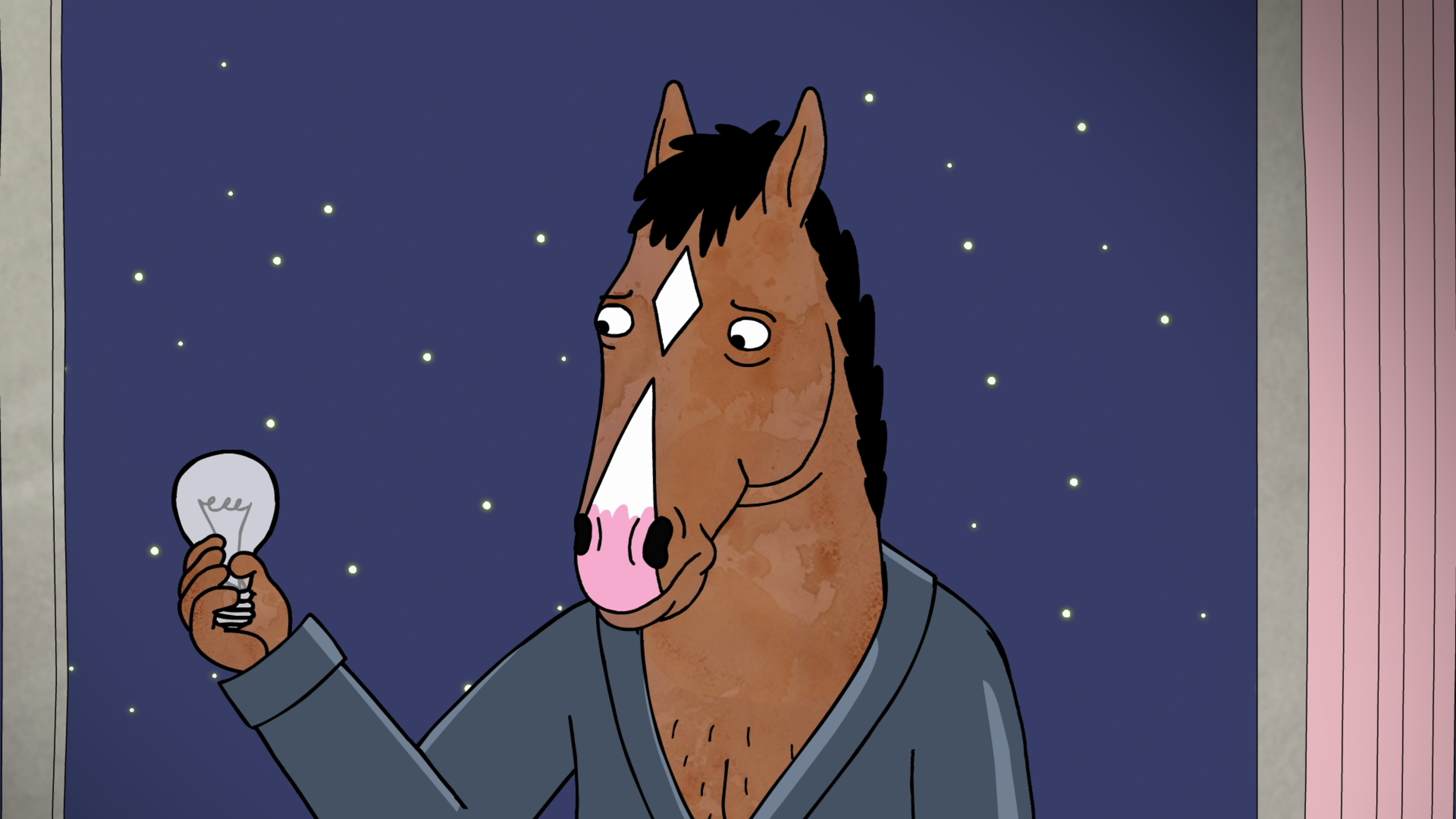 BoJack Horseman holding a lightbulb HD Wallpaper