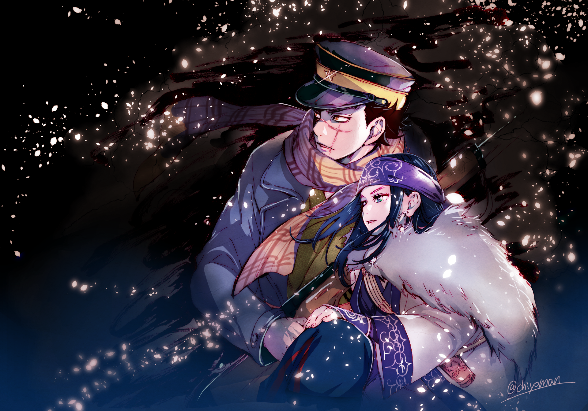 Sugimoto and Asirpa from Golden Kamuy HD Wallpaper