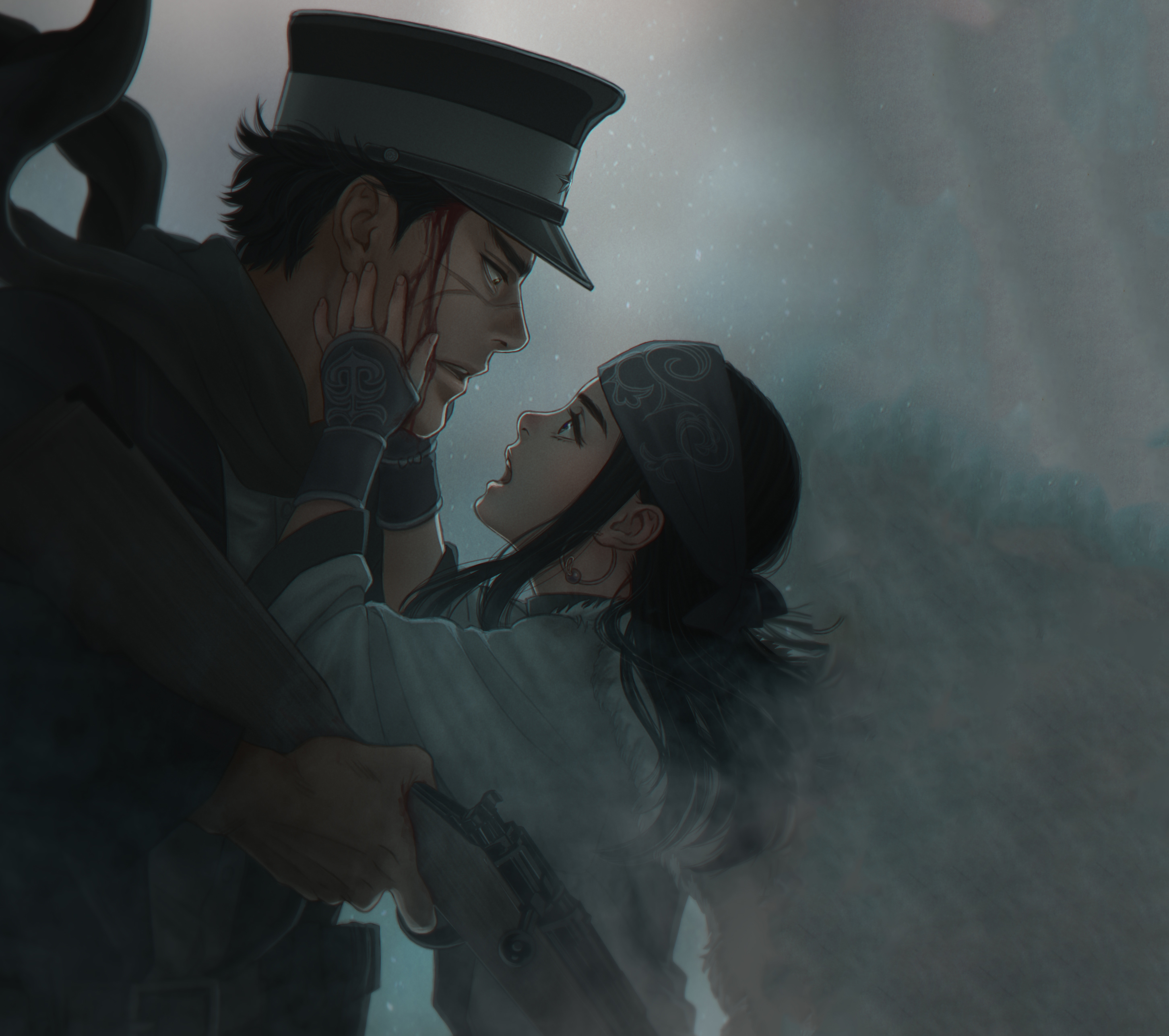 Asirpa and Sugimoto Saichi from Golden Kamuy HD Wallpaper
