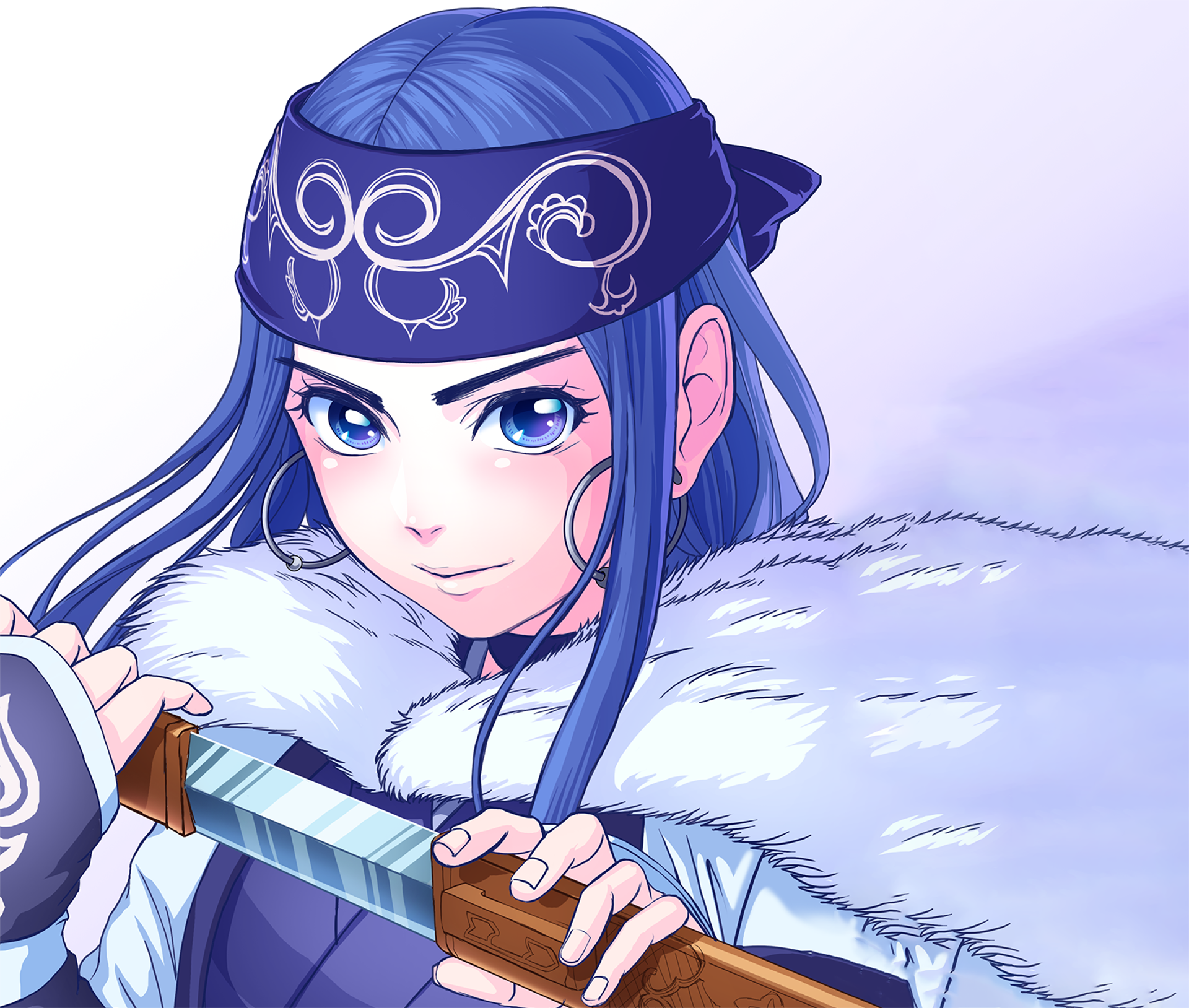 Asirpa from Golden Kamuy holding a sword HD Wallpaper